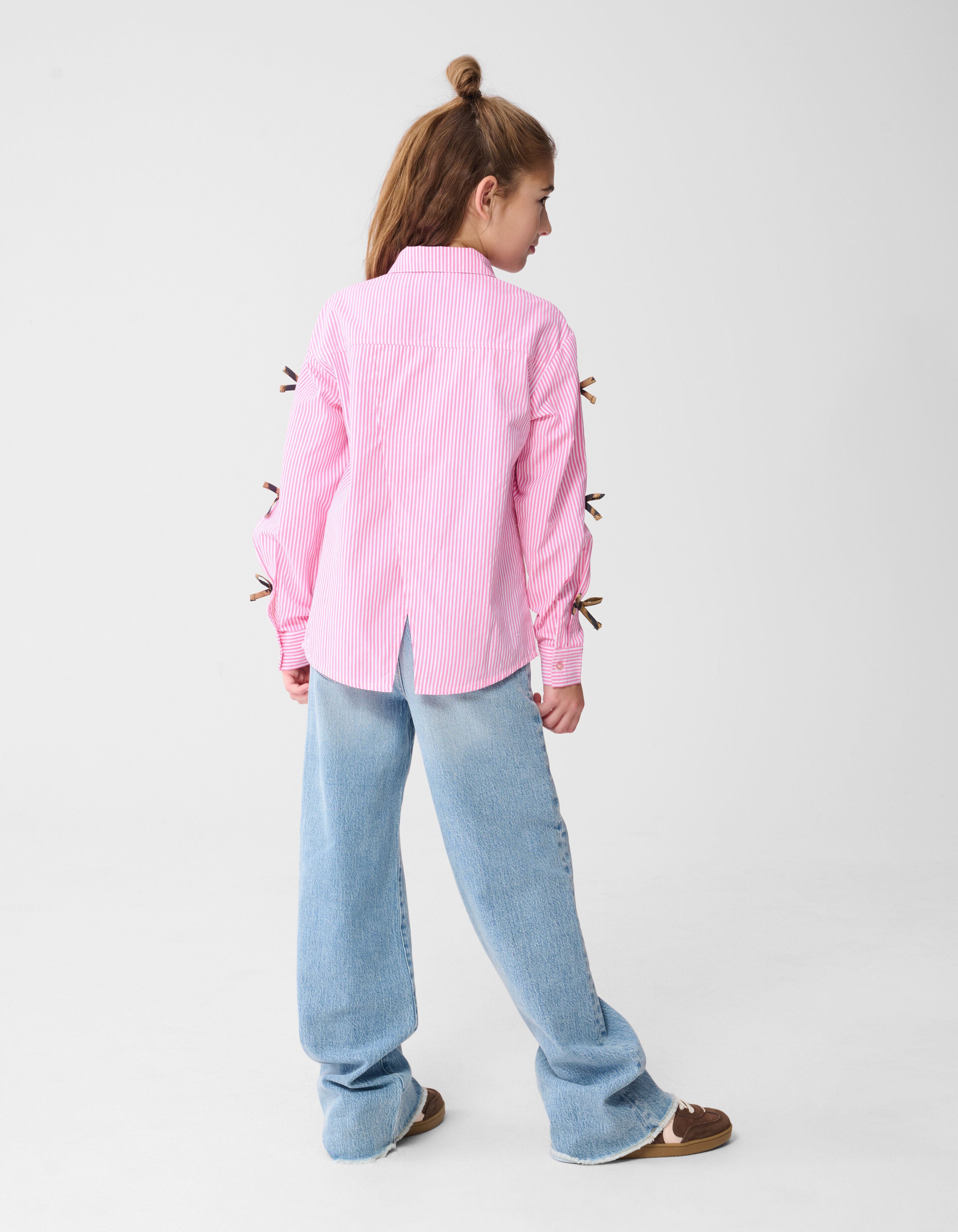 Pinstripe Strik Blouse Lichtroze SHOEBY GIRLS