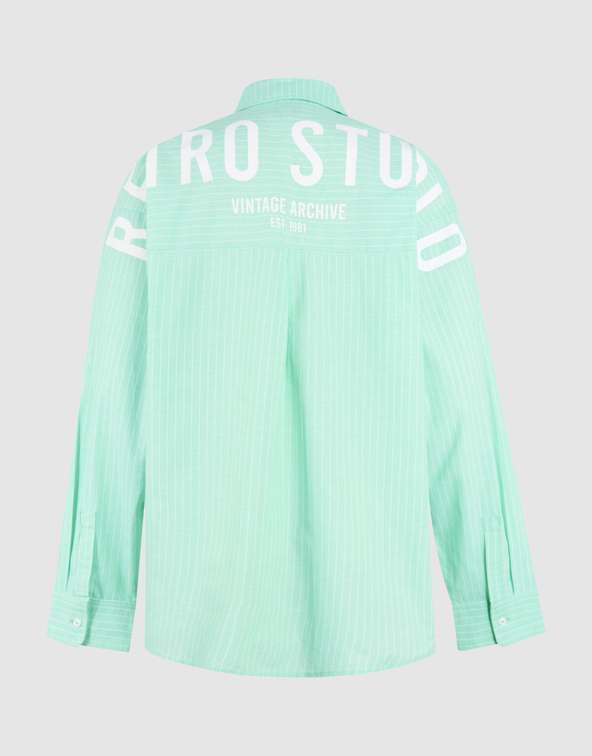 Pinstripe Poplin Blouse Lichtgroen SHOEBY WOMEN