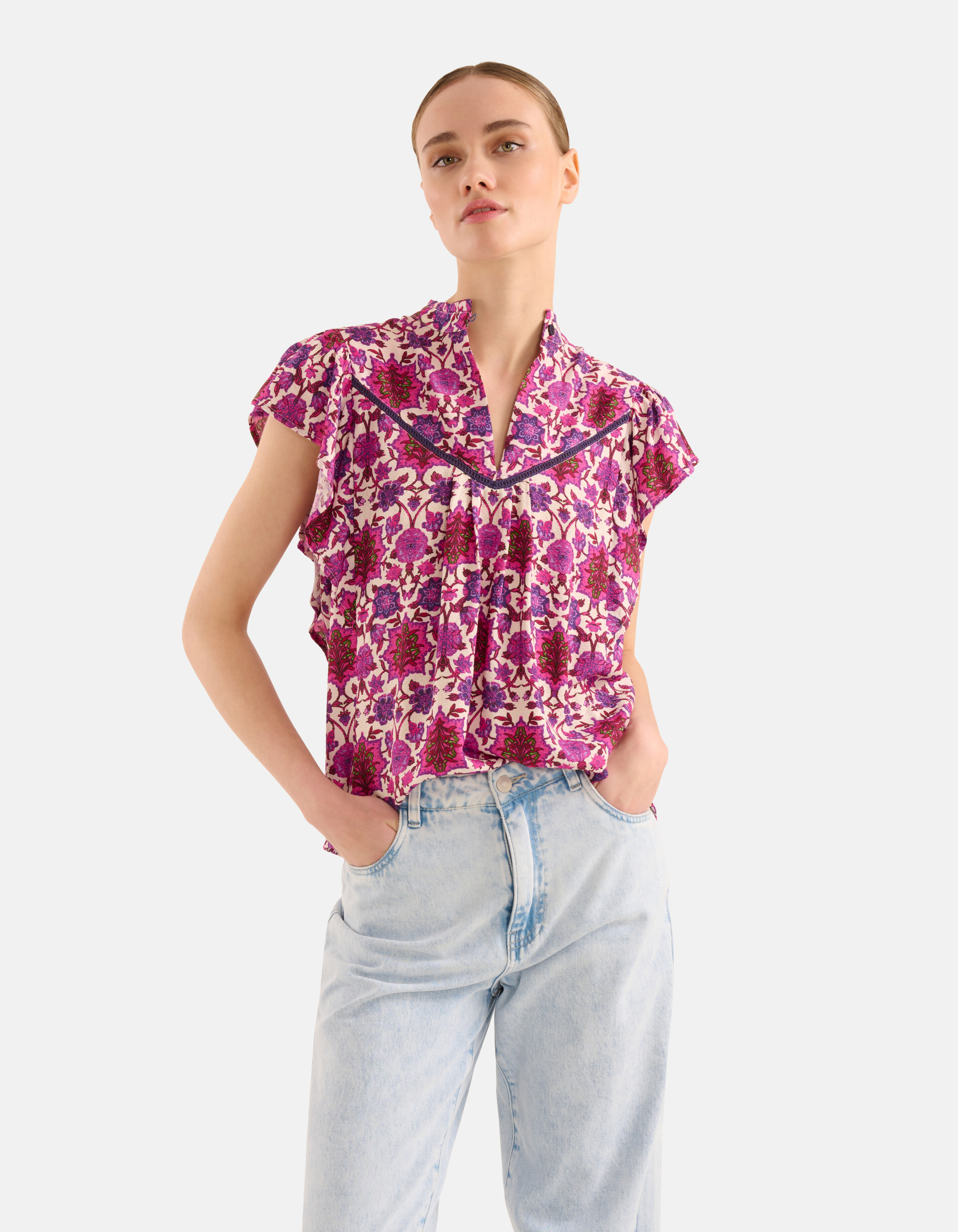 Grafische Print Top Paars SHOEBY WOMEN