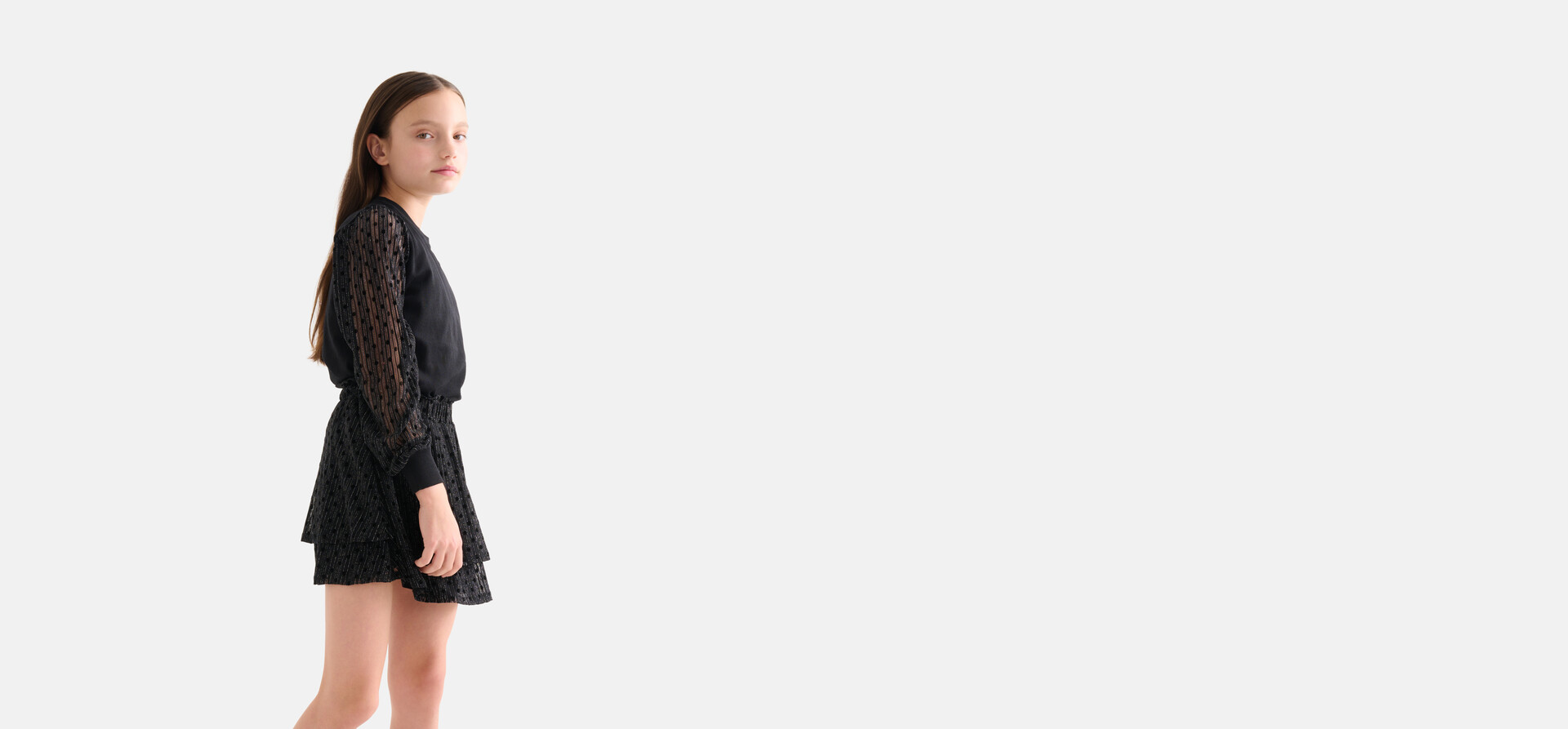 Glitter Mesh Rok Zwart SHOEBY GIRLS