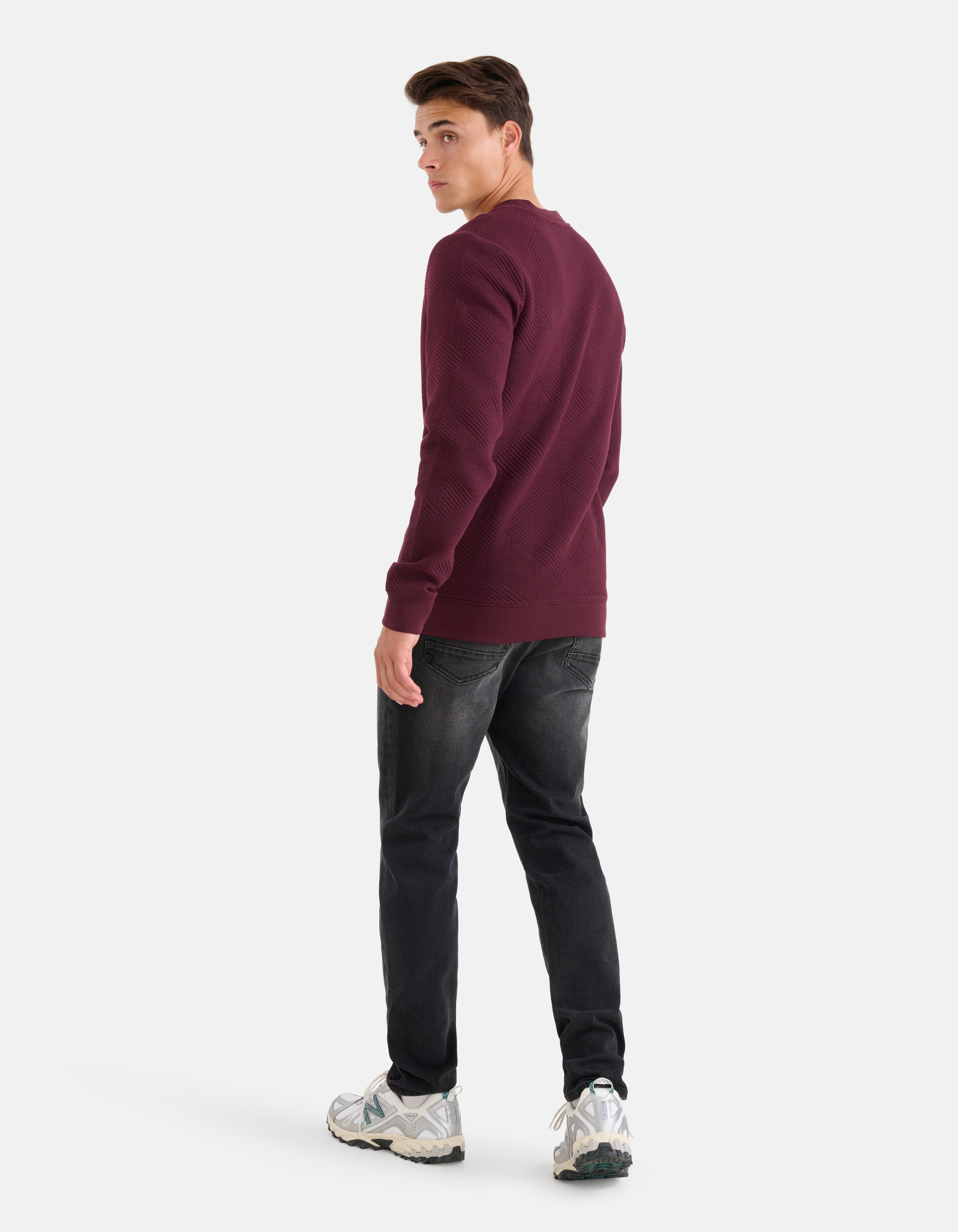 Geometrische Sweater Bordeaux SHOEBY MEN