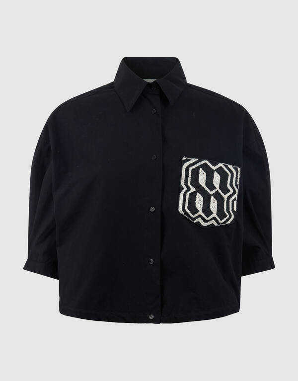 Oversized Embroiery Blouse Zwart By Mieke SHOEBY WOMEN