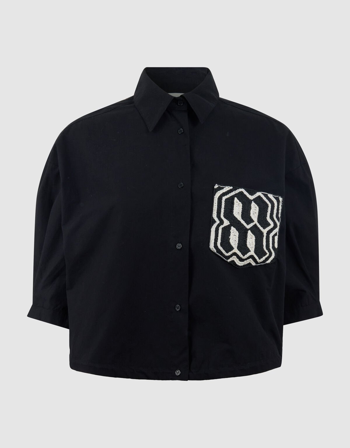 Oversized Embroiery Blouse Zwart By Mieke SHOEBY WOMEN