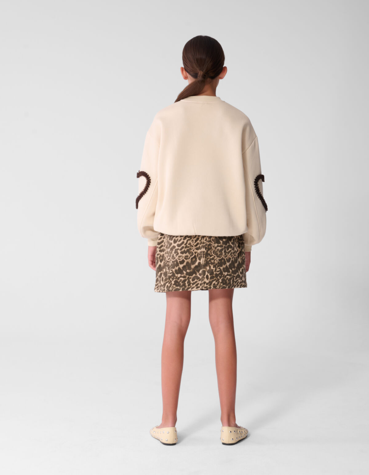 Balloon Fit Heart Sweater Gebroken Wit SHOEBY GIRLS