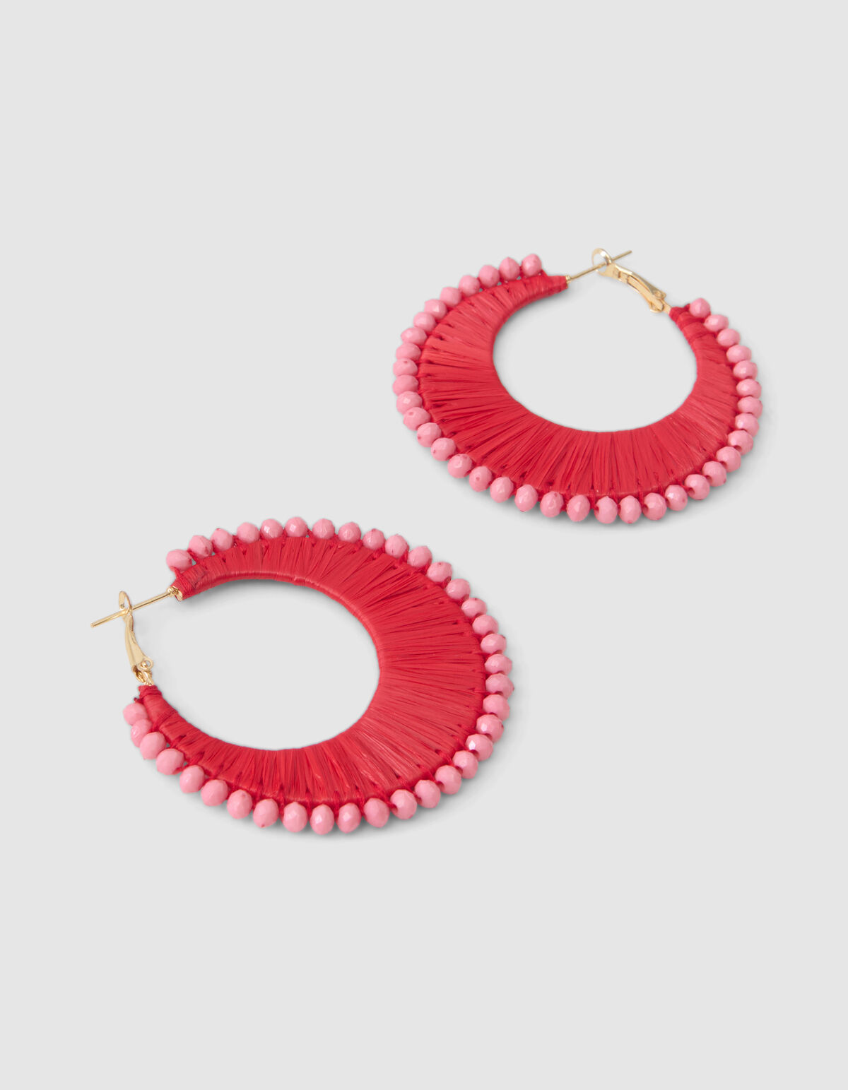 Beaded Hoop Oorbellen Roze SHOEBY ACCESSOIRES