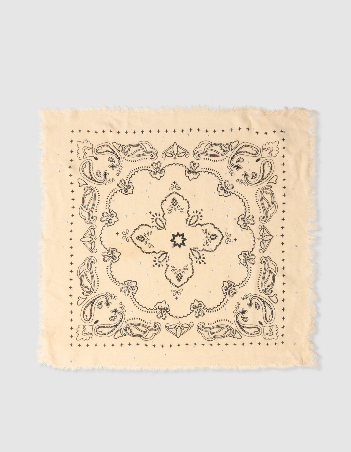 Embellished Paisley Sjaal Gebroken Wit SHOEBY ACCESSOIRES