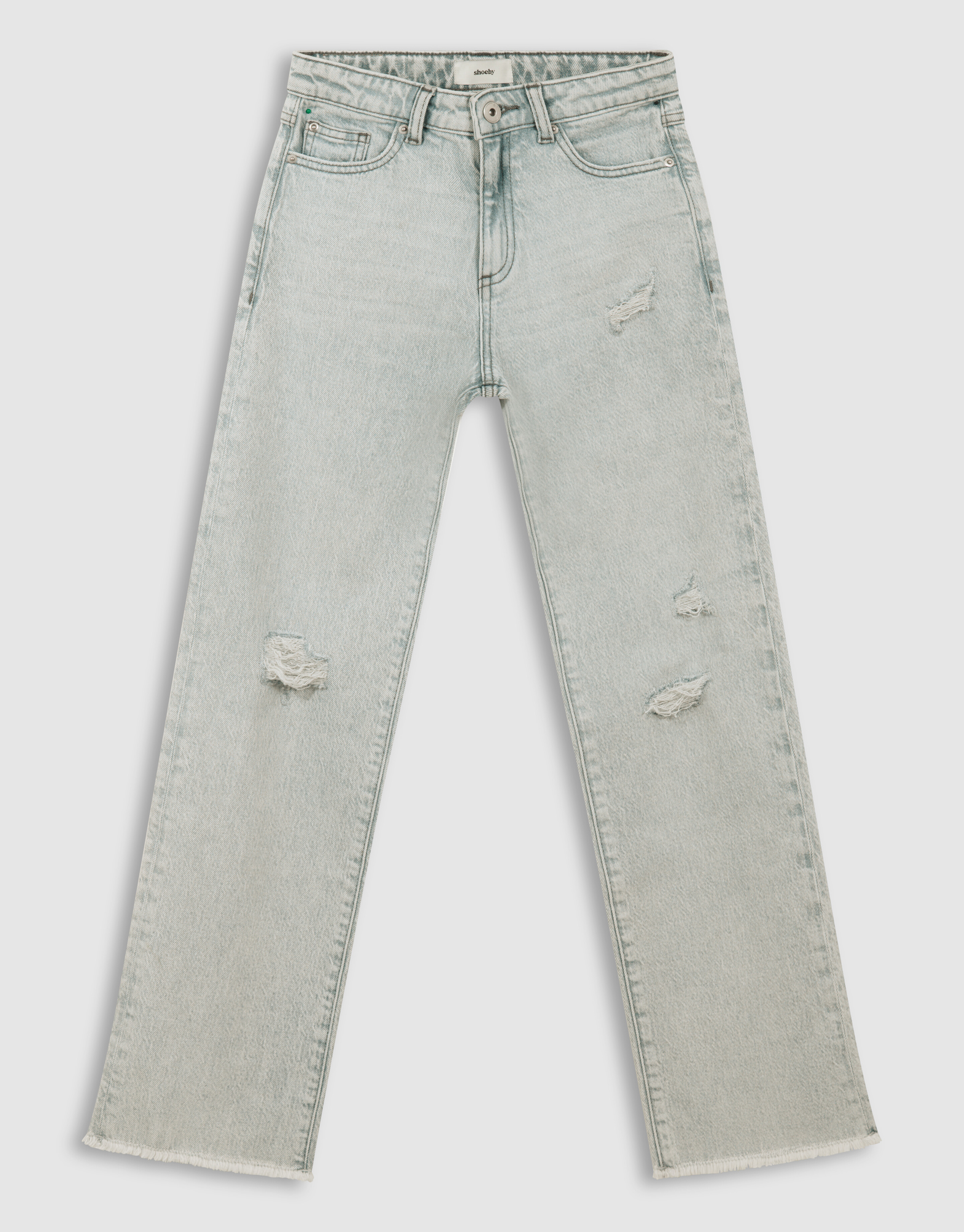 Destroy Straight Fit Jeans Lichtgrijs SHOEBY GIRLS