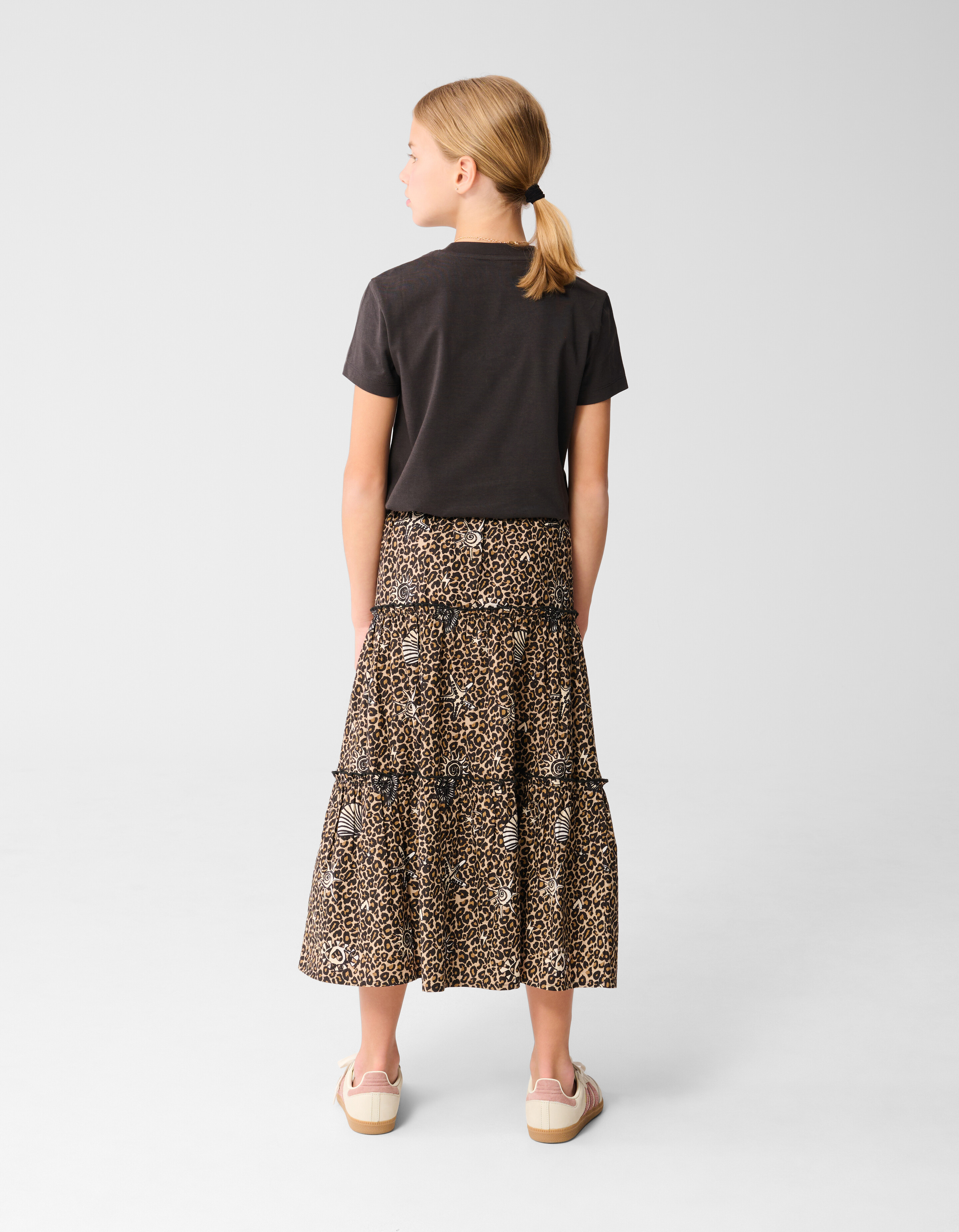 Printed Leopard Maxi Rok Bruin SHOEBY GIRLS