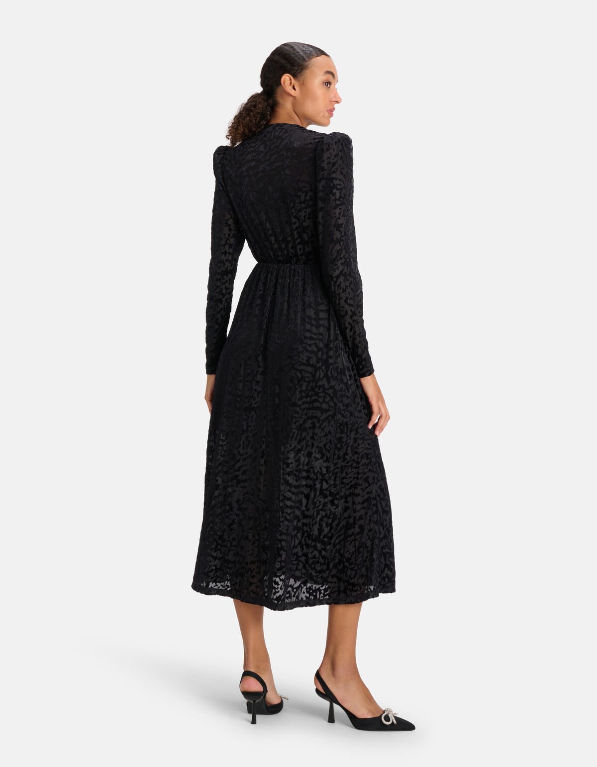 Velvet Print Jurk Zwart SHOEBY WOMEN