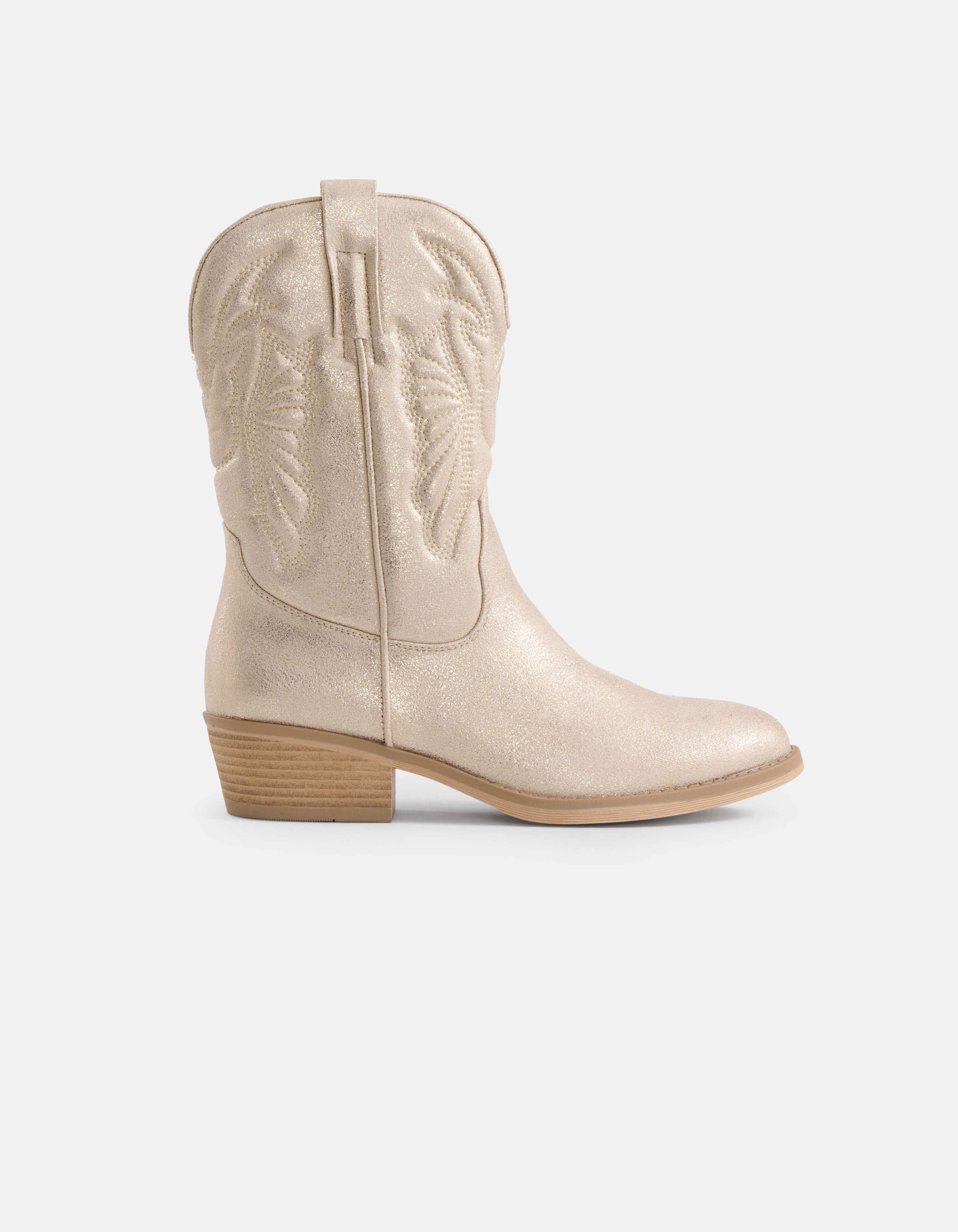 Metallic Cowboy Laars Goud Shoeby