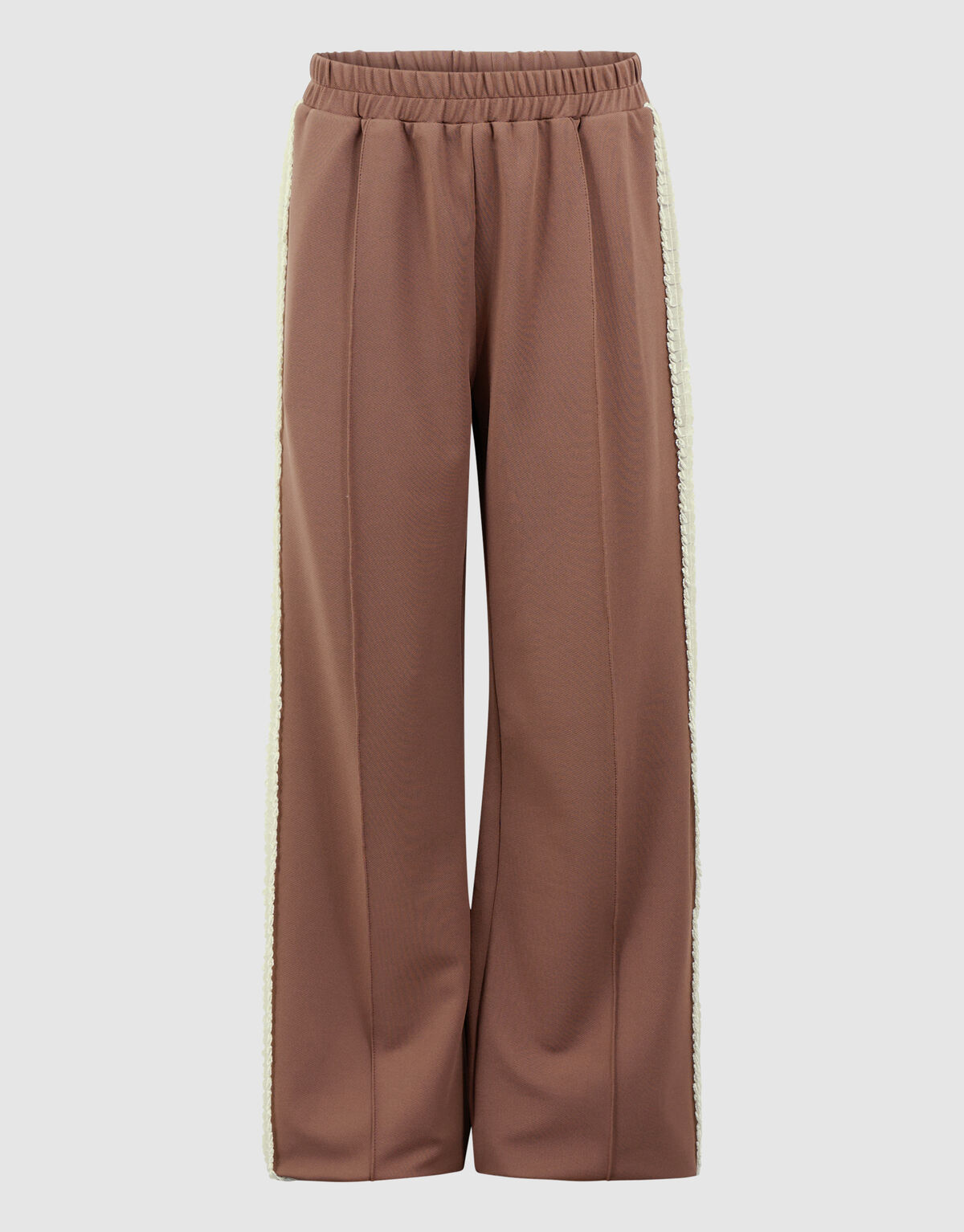 Ruffle Tape Wide Leg Fit Broek Bruin SHOEBY GIRLS