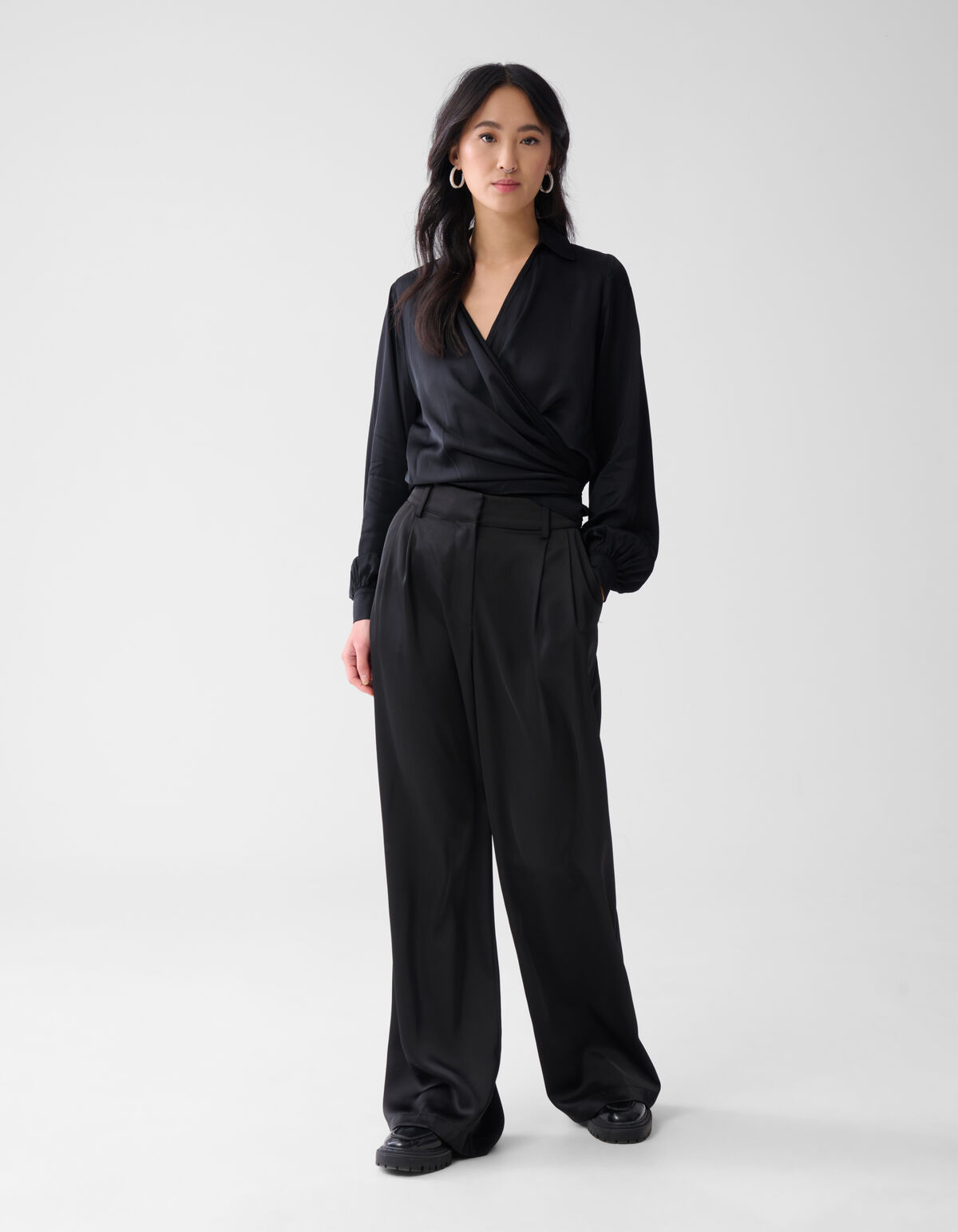 Knot Blouse Zwart SHOEBY WOMEN