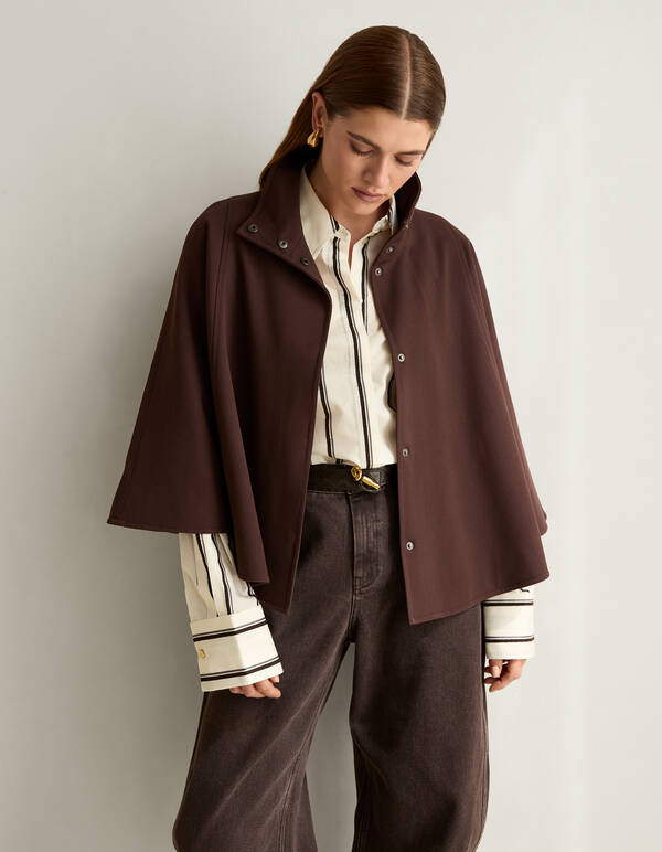 Geweven Cape Donkerrood By Mieke SHOEBY WOMEN