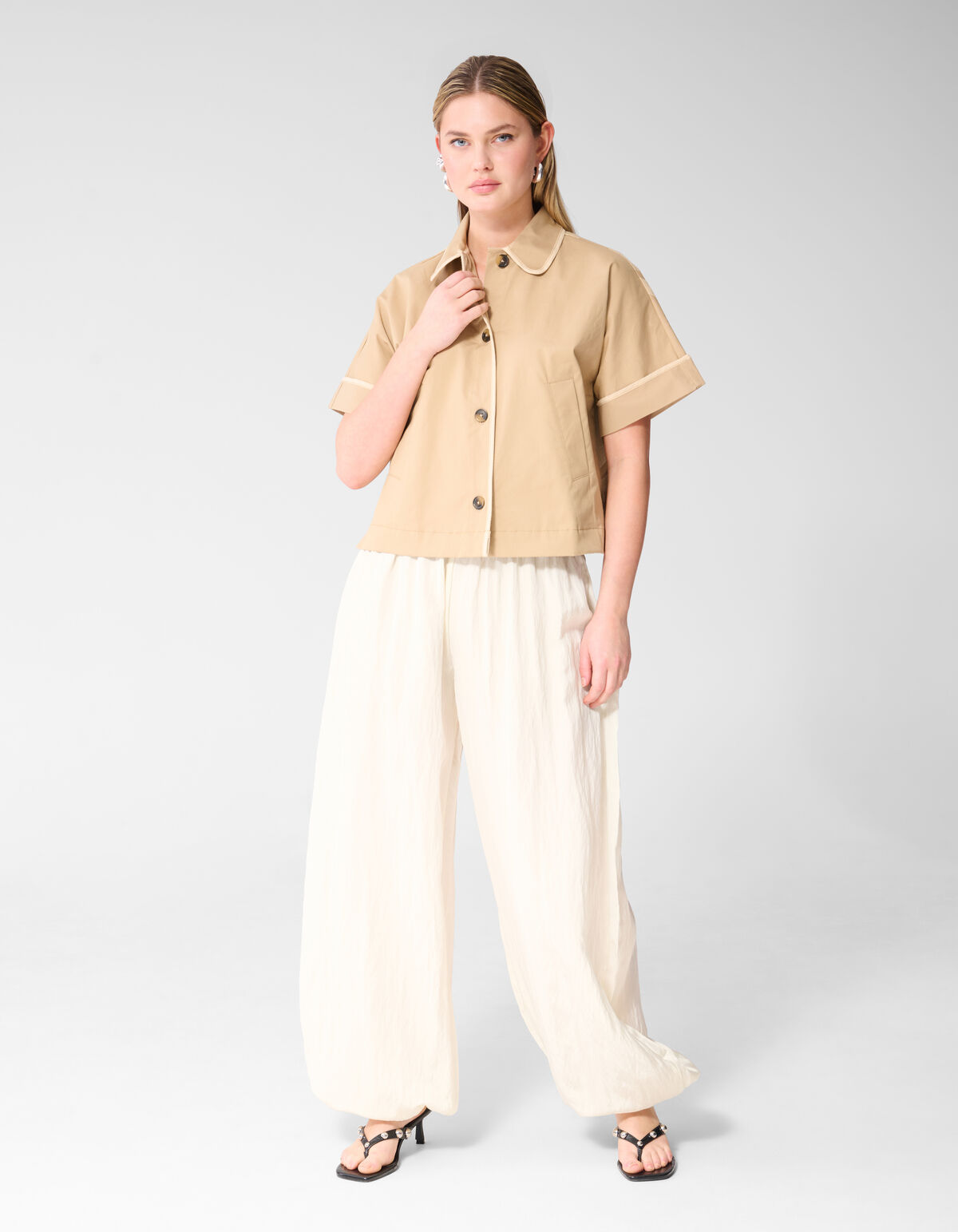 Short Sleeve Embroidery Jack Zand SHOEBY WOMEN