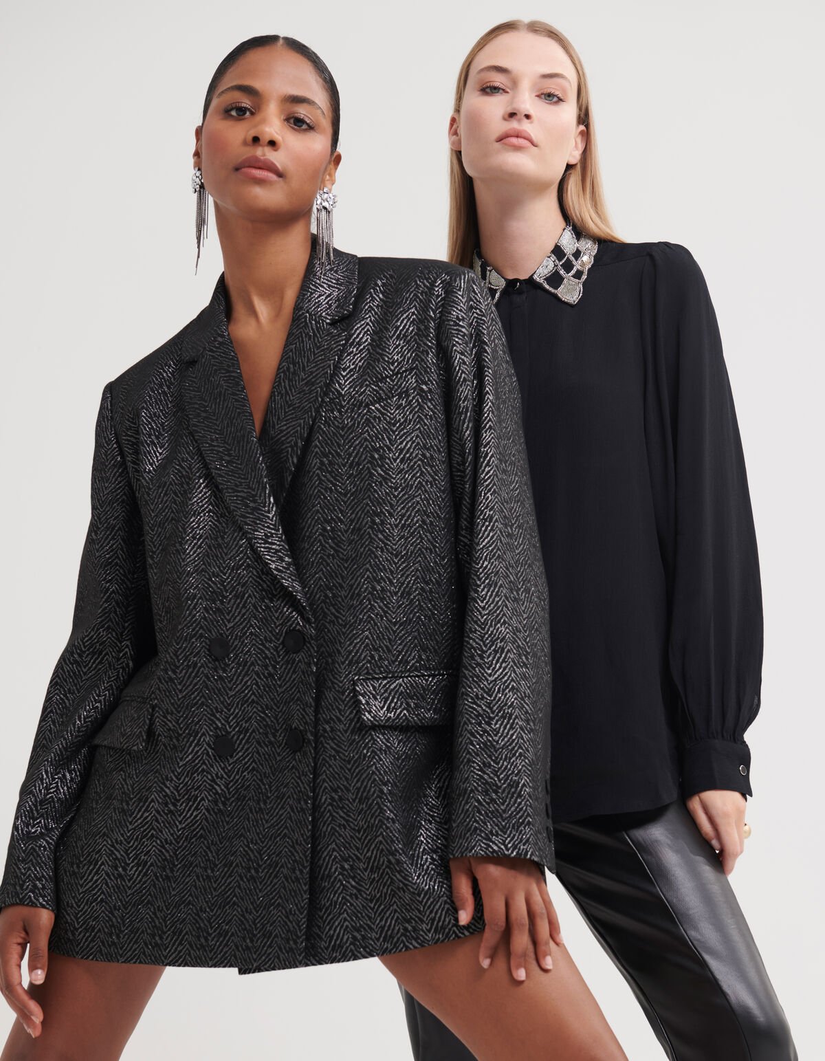 Oversized Zebraprint Blazer Zwart SHOEBY WOMEN