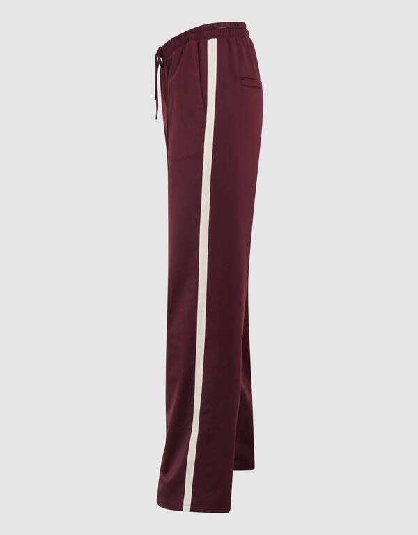 Sporty Wide Leg Broek Bordeaux SHOEBY WOMEN