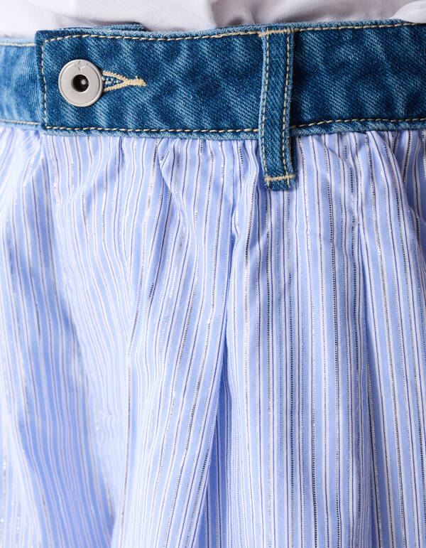 Pinstripe Banana Artwork Short Blauw SHOEBY GIRLS