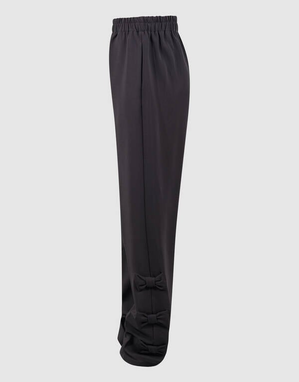 Sporty Strik Wide Leg Broek Donkergrijs SHOEBY GIRLS