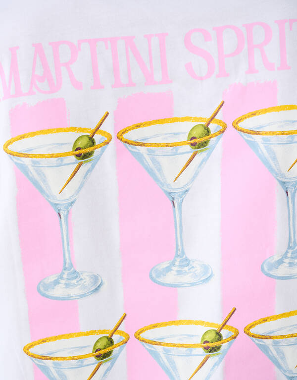 Cocktail Artwork T-shirt Wit SHOEBY WOMEN