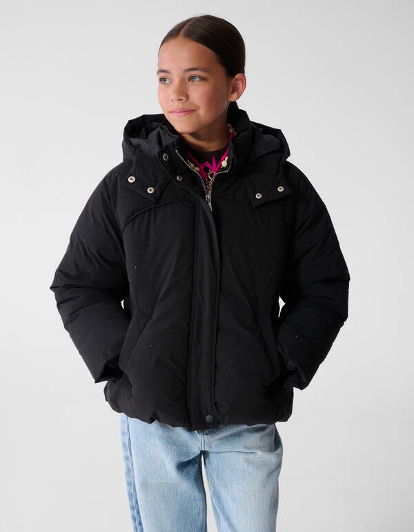 Strass Puffer Jas Zwart SHOEBY GIRLS