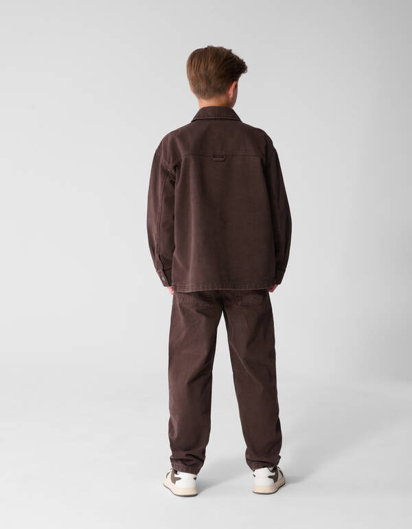 Oversized Denim Overshirt Donkerbruin SHOEBY BOYS