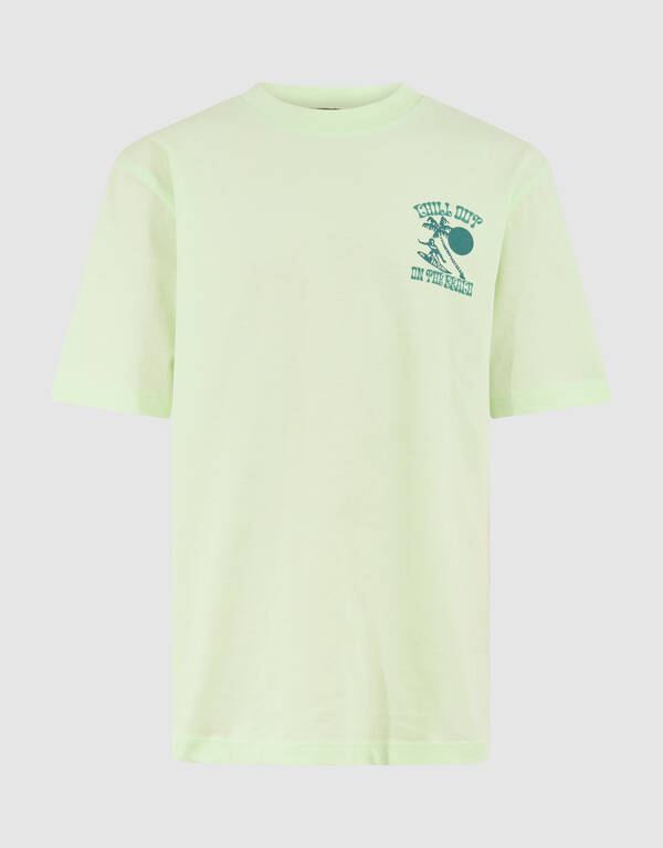 Beach Artwork T-shirt Lichtgroen SHOEBY BOYS