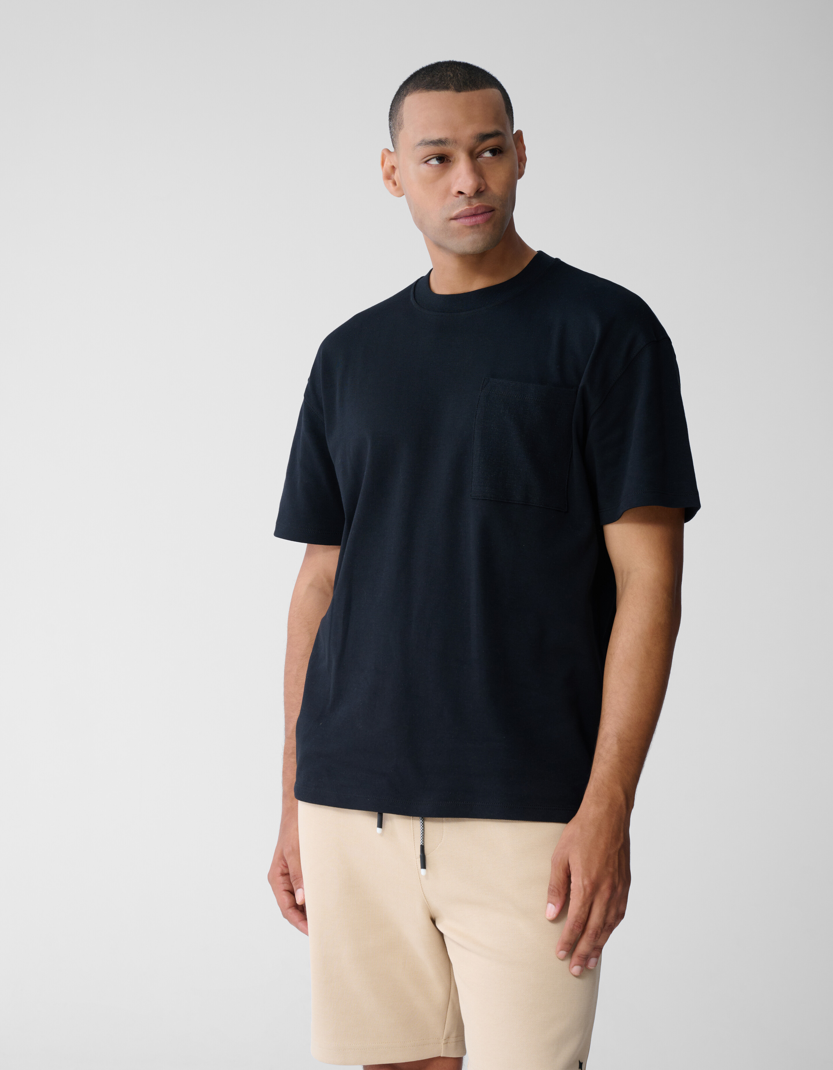 Structuur Pocket T-shirt Zwart SHOEBY MEN