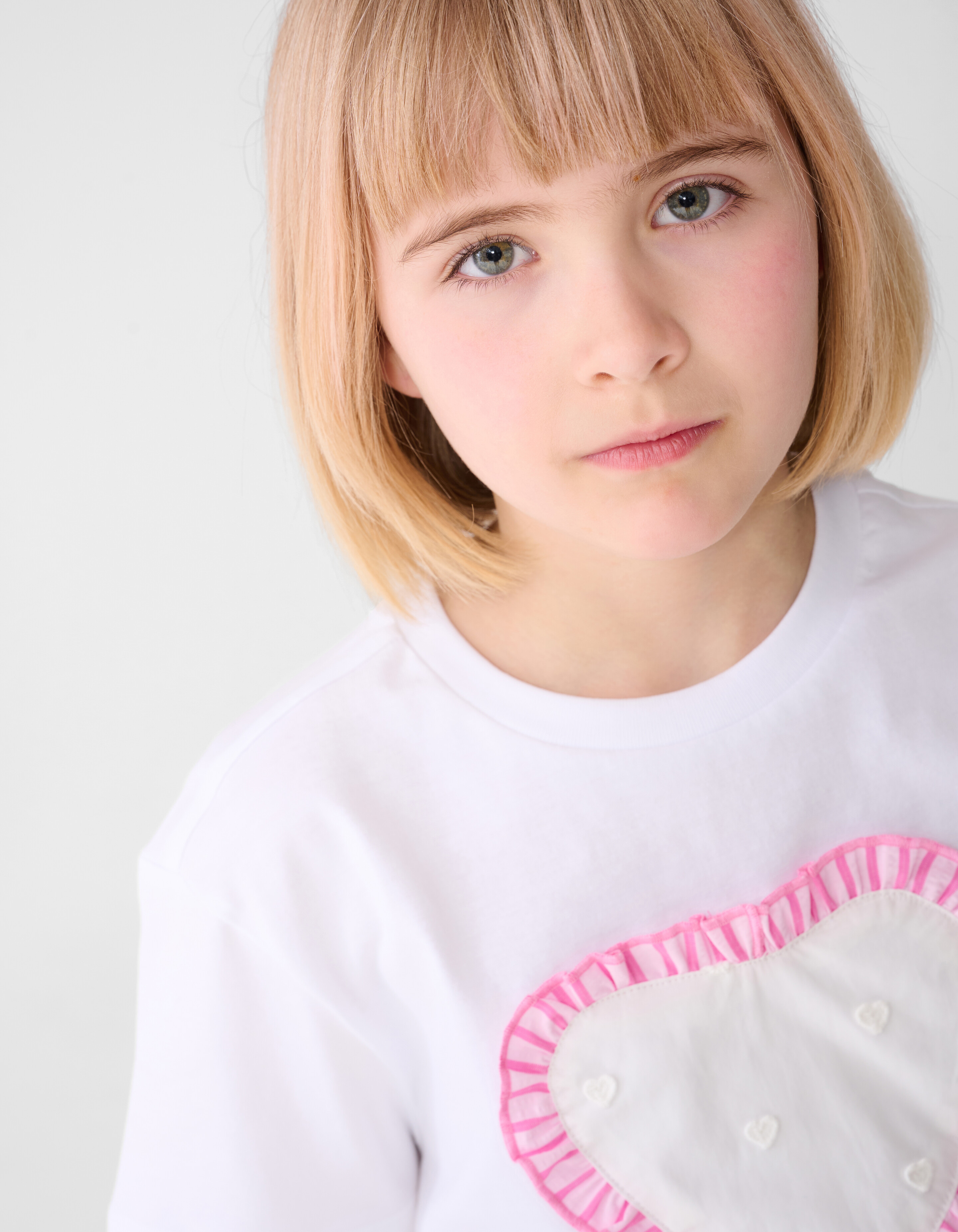 Ruffle Heart T-shirt Wit SHOEBY GIRLS