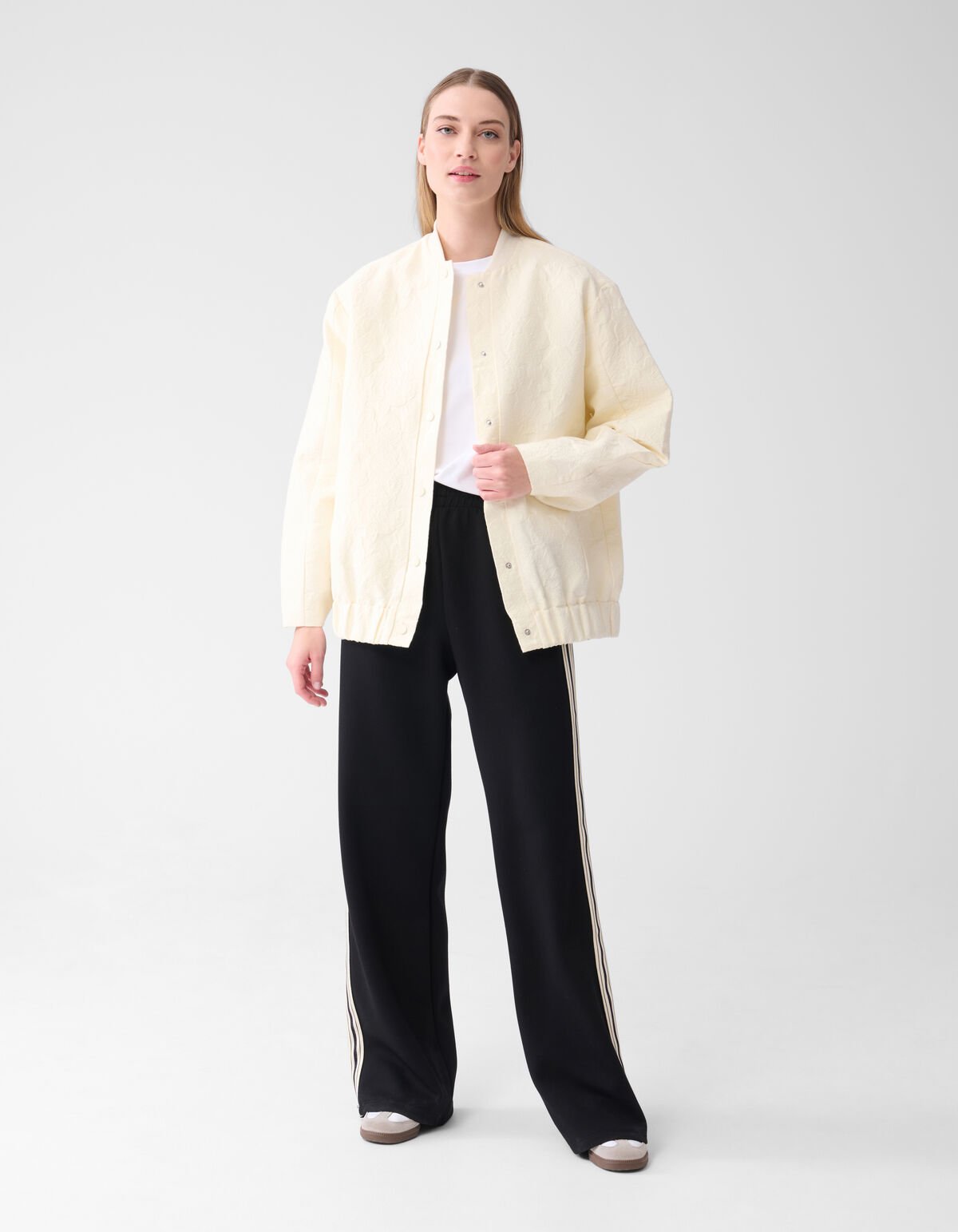 Jacquard Bloem Bomber Gebroken Wit SHOEBY WOMEN
