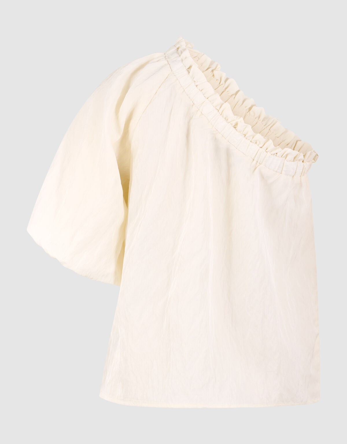 Asymmetrische Twist Puff Top Gebroken Wit SHOEBY WOMEN