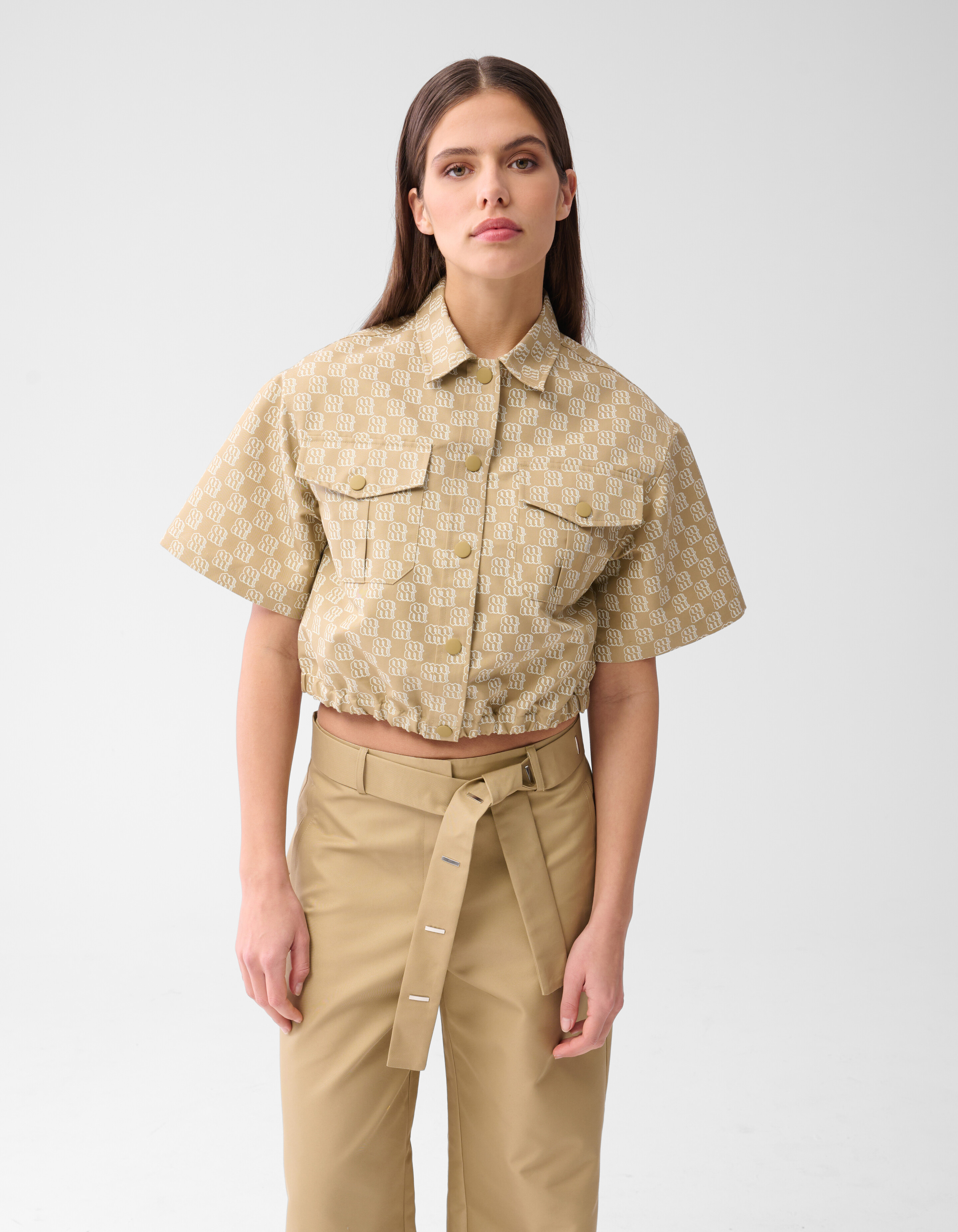Cropped Printed Blouse Zand By Mieke SHOEBY WOMEN