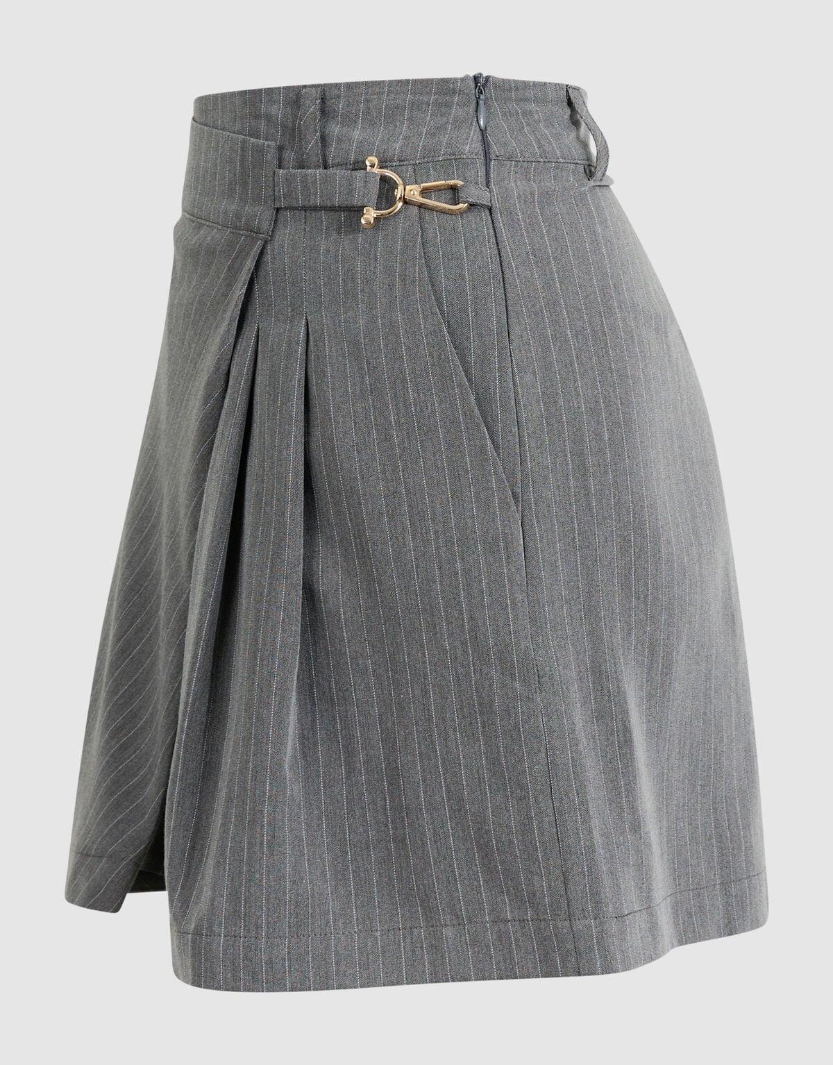 Pinstripe Pleated Skort Donkergrijs SHOEBY WOMEN
