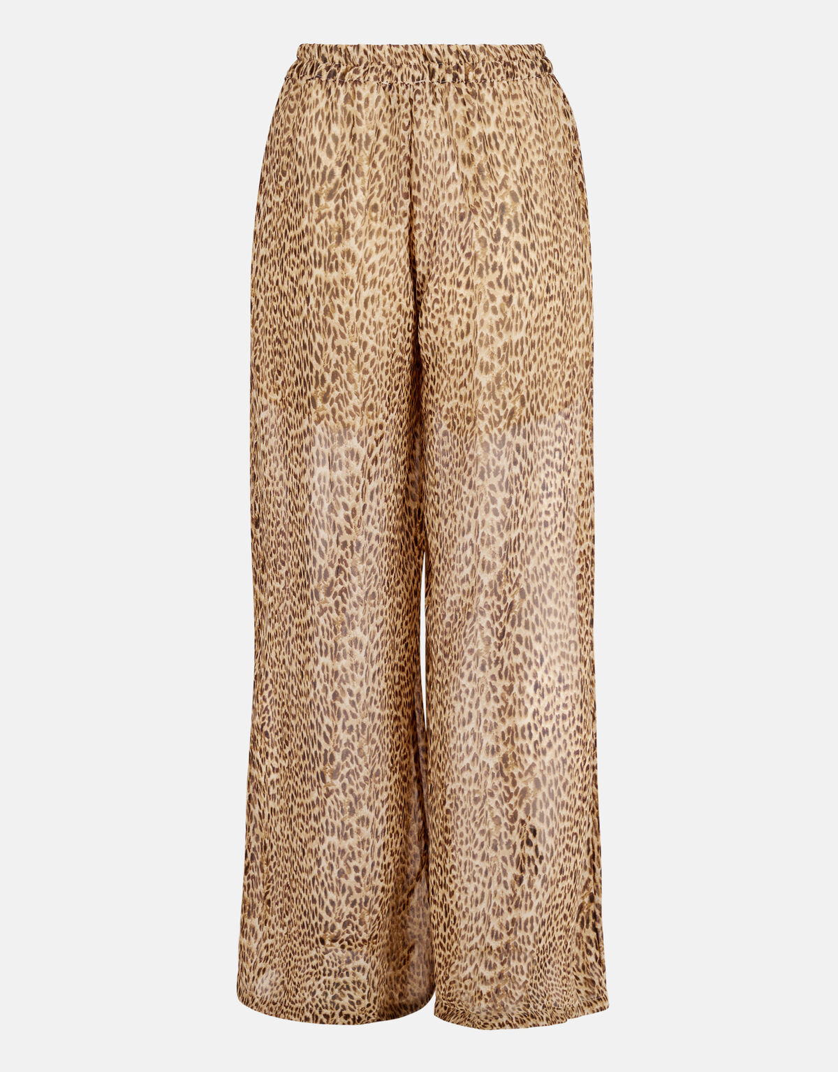 Cheetah Wide Leg Broek Bruin SHOEBY WOMEN