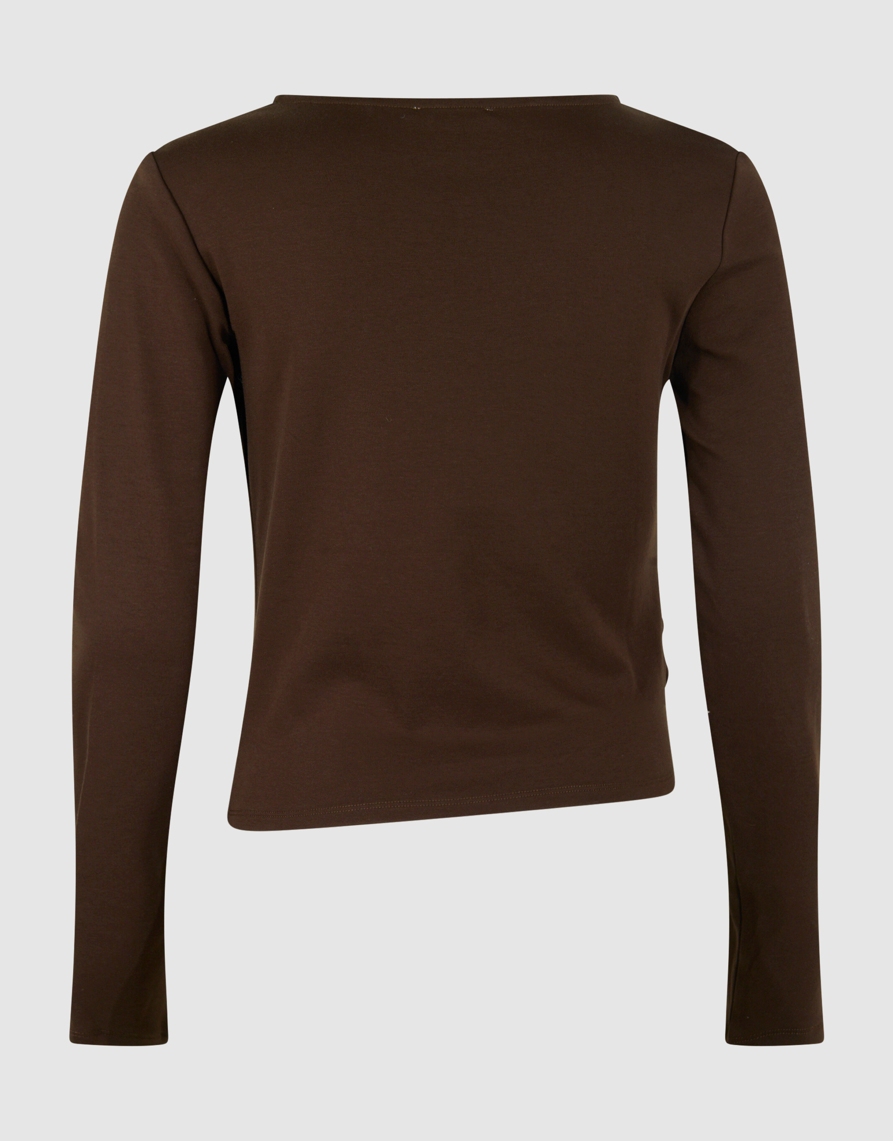 Drape Longsleeve Top Donkerbruin SHOEBY WOMEN