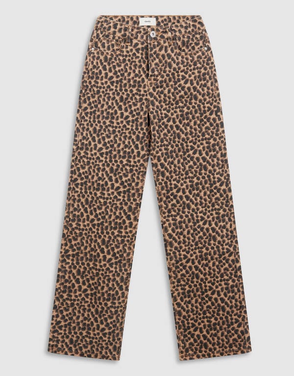 Leopard Wide leg Jeans Bruin SHOEBY GIRLS