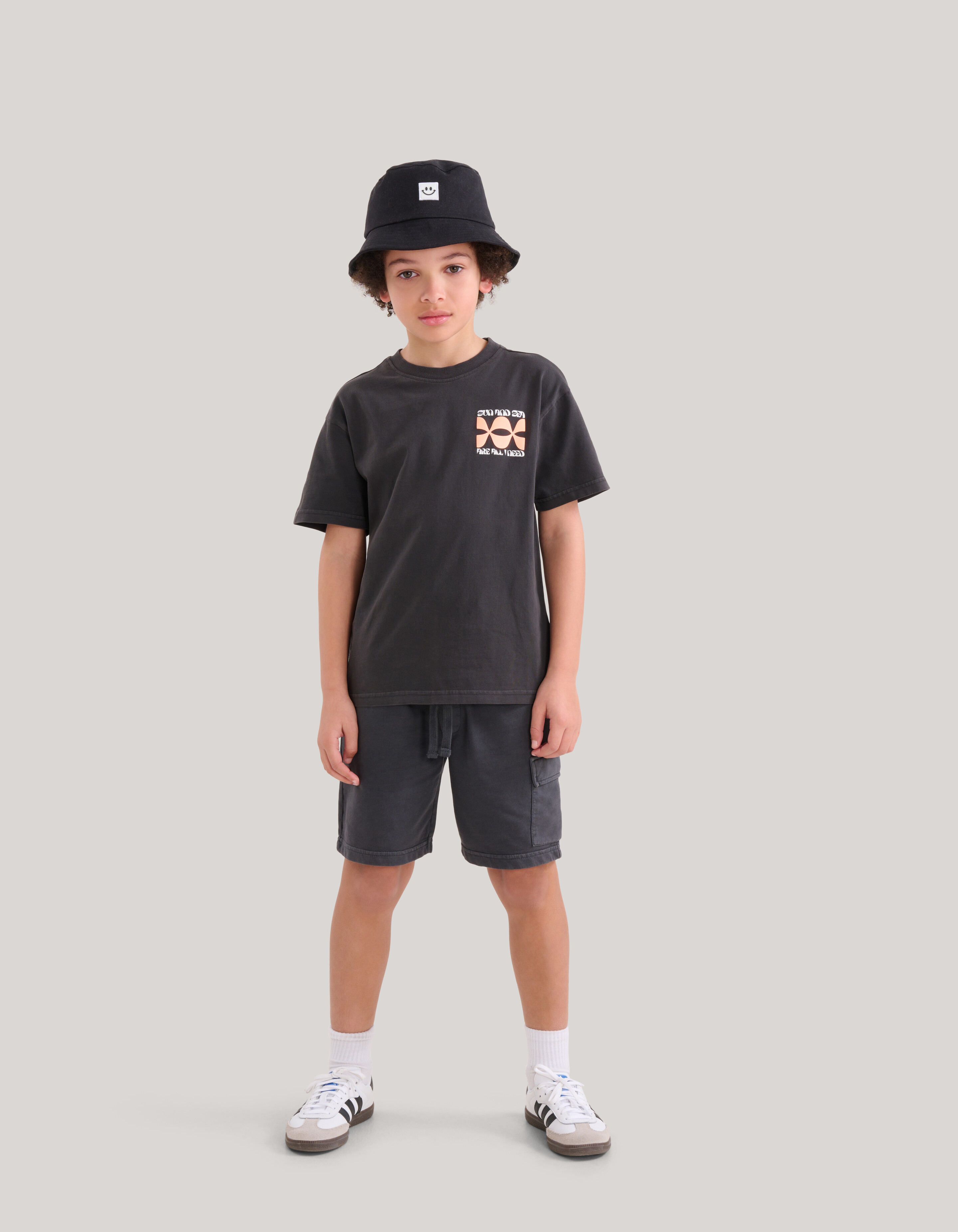 Washed Short Donkergrijs SHOEBY BOYS