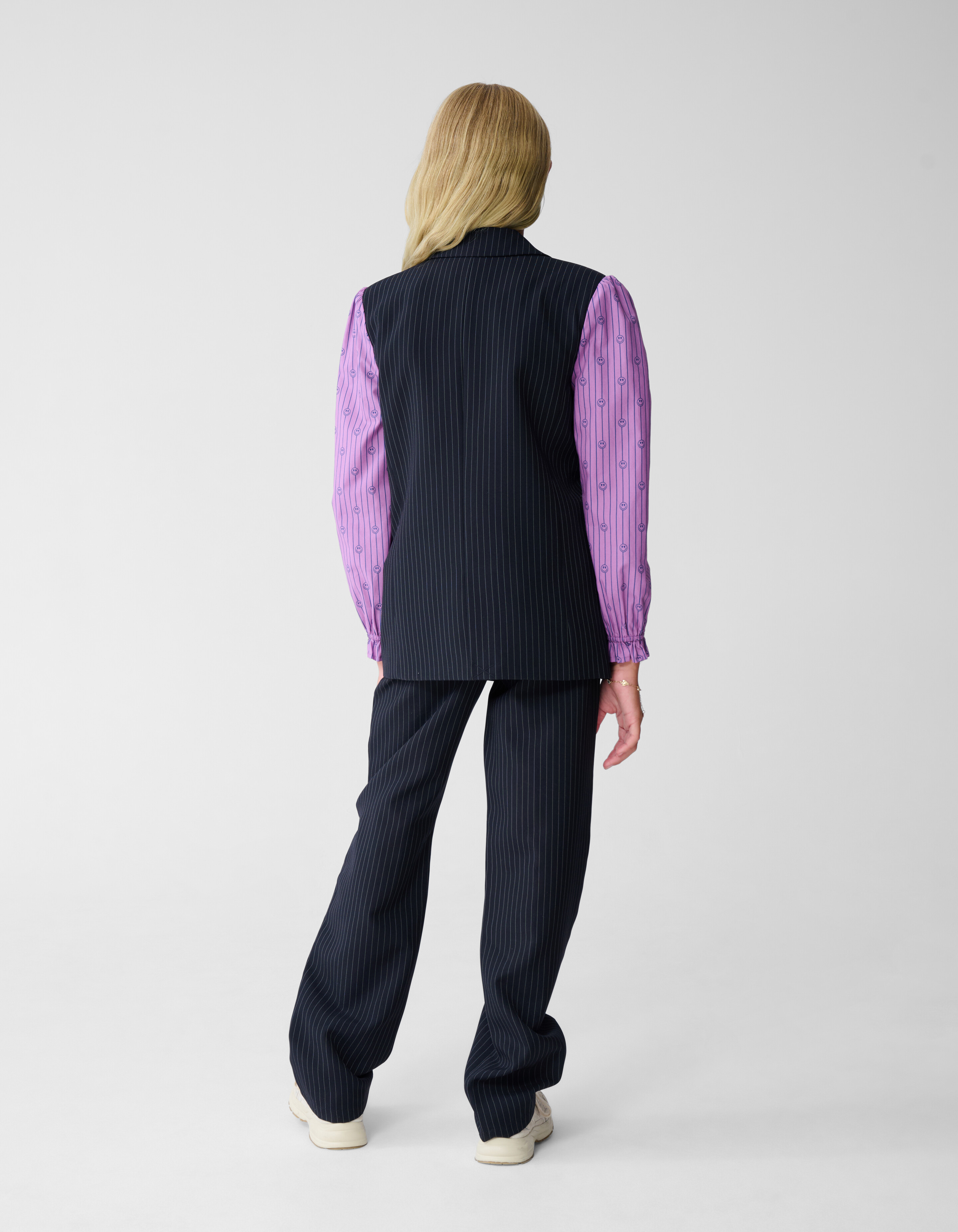 Smiley Pinstripe Blazer Donkerblauw SHOEBY GIRLS