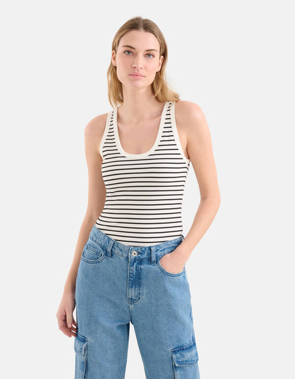Gestreepte Tanktop Zwart/Wit SHOEBY WOMEN