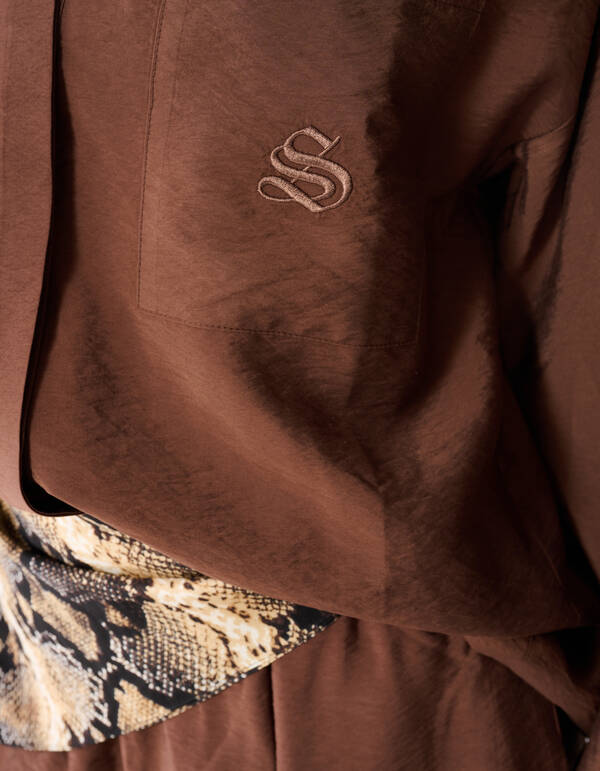 Oversized Kanten Blouse Bruin SHOEBY WOMEN