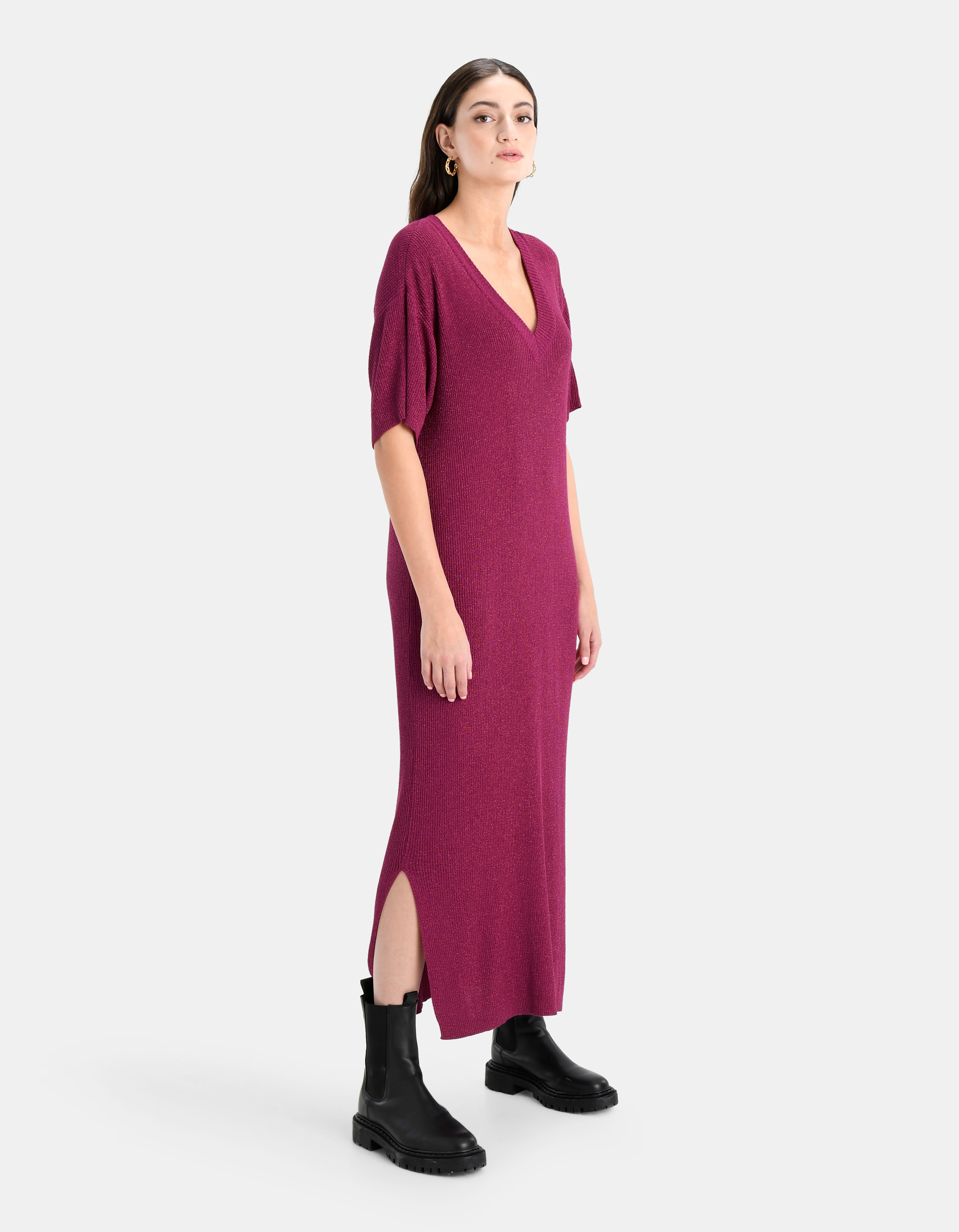 Glitter V-Hals Jurk EKSEPT