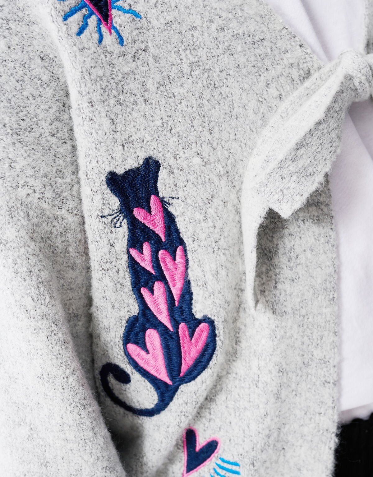 Embroidery Knit Vest Grijs SHOEBY GIRLS