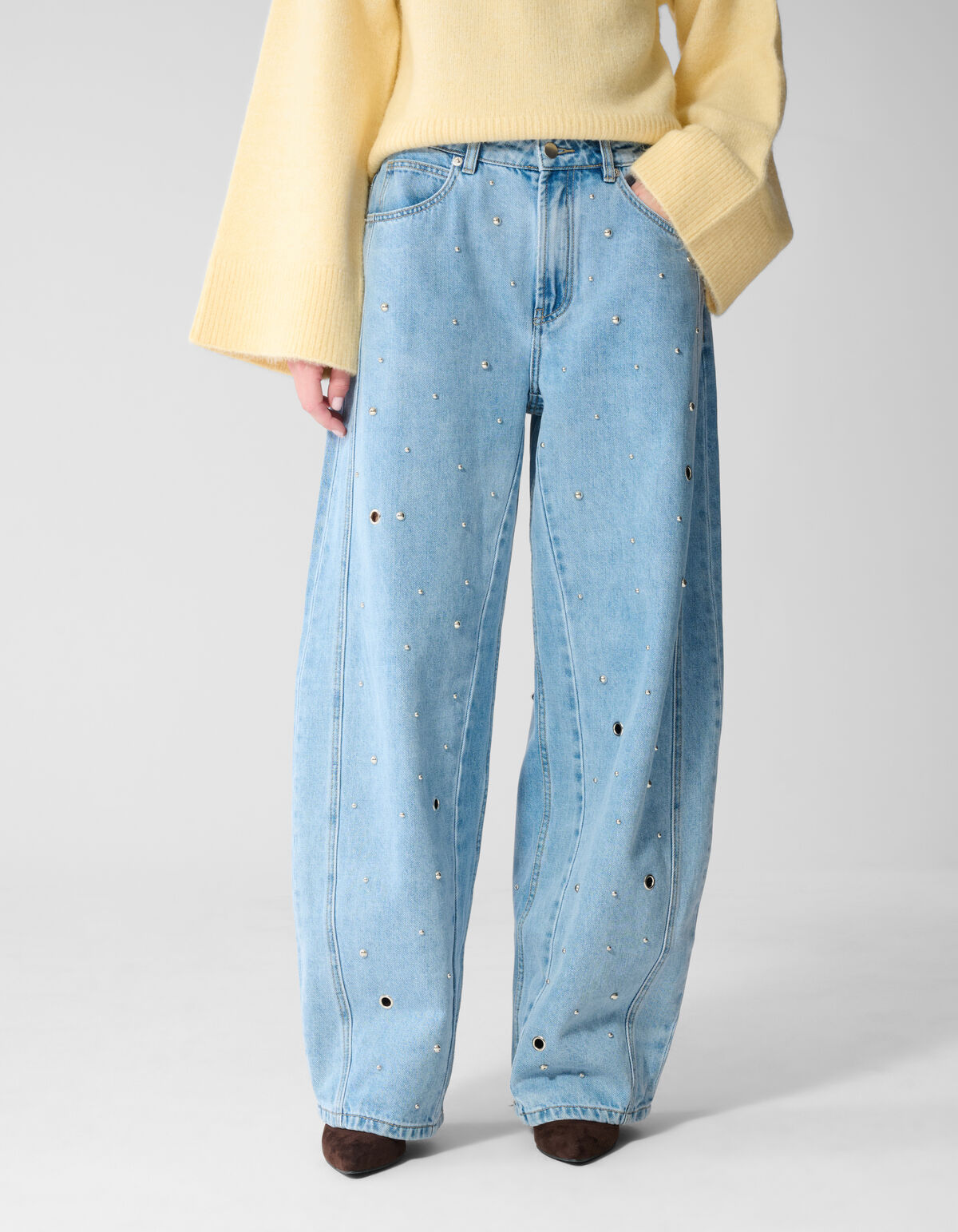 Studded Baggy Fit Jeans Blauw SHOEBY WOMEN