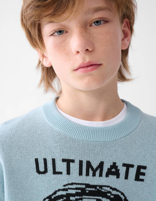 Smiley Gebreide Trui Lichtgroen SHOEBY BOYS