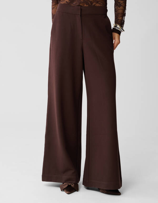 Wide Leg Broek Bruin SHOEBY WOMEN