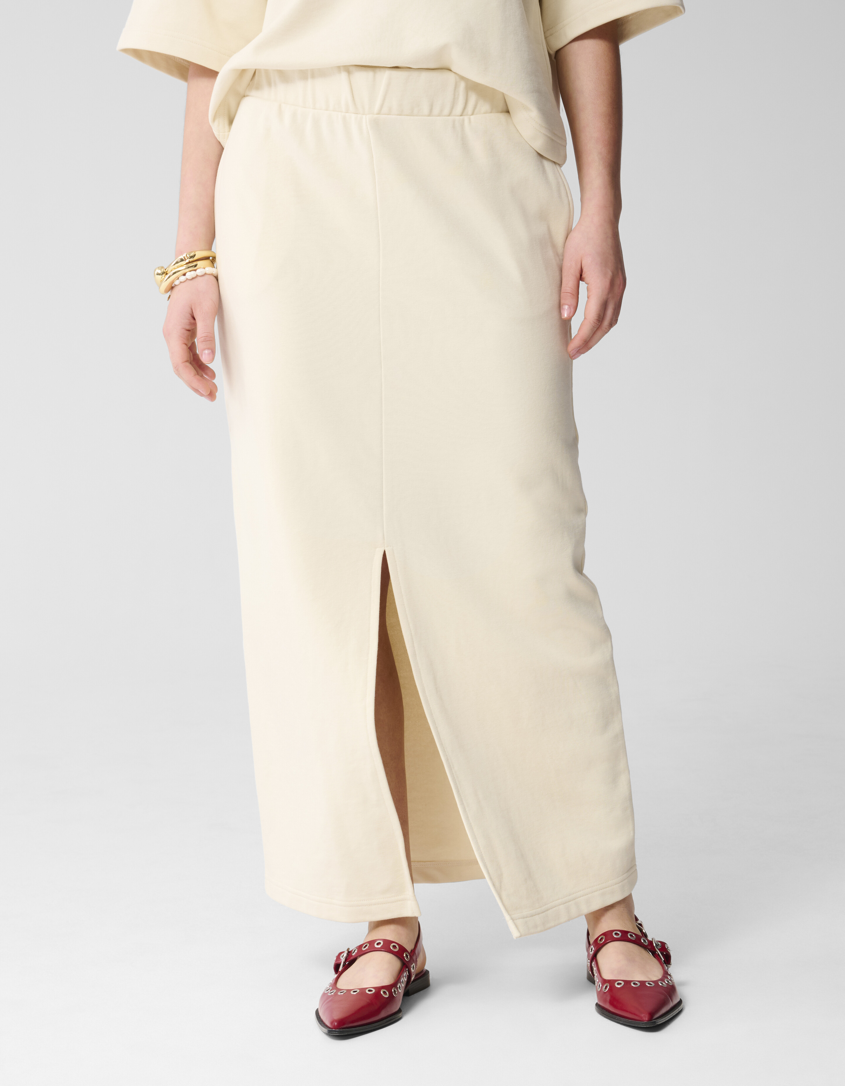 Maxi Sweat Rok Gebroken Wit SHOEBY WOMEN