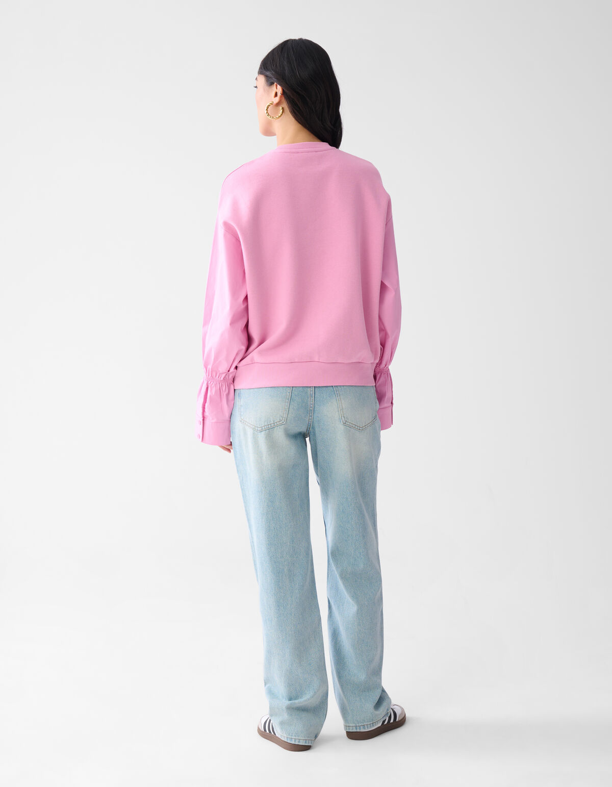 Poplin Sleeve Sweater Roze SHOEBY WOMEN