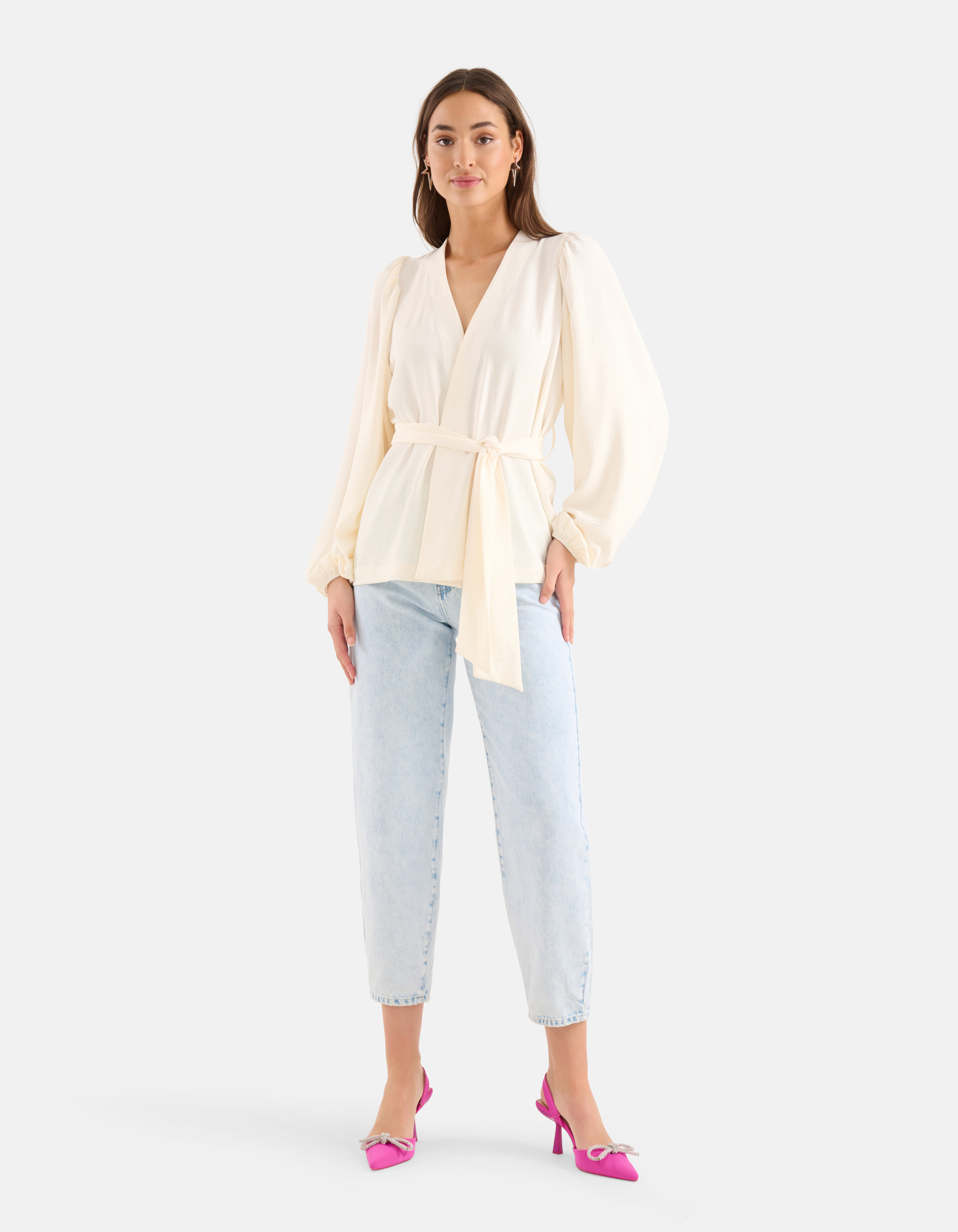 Wrap Blouse Gebroken Wit SHOEBY WOMEN