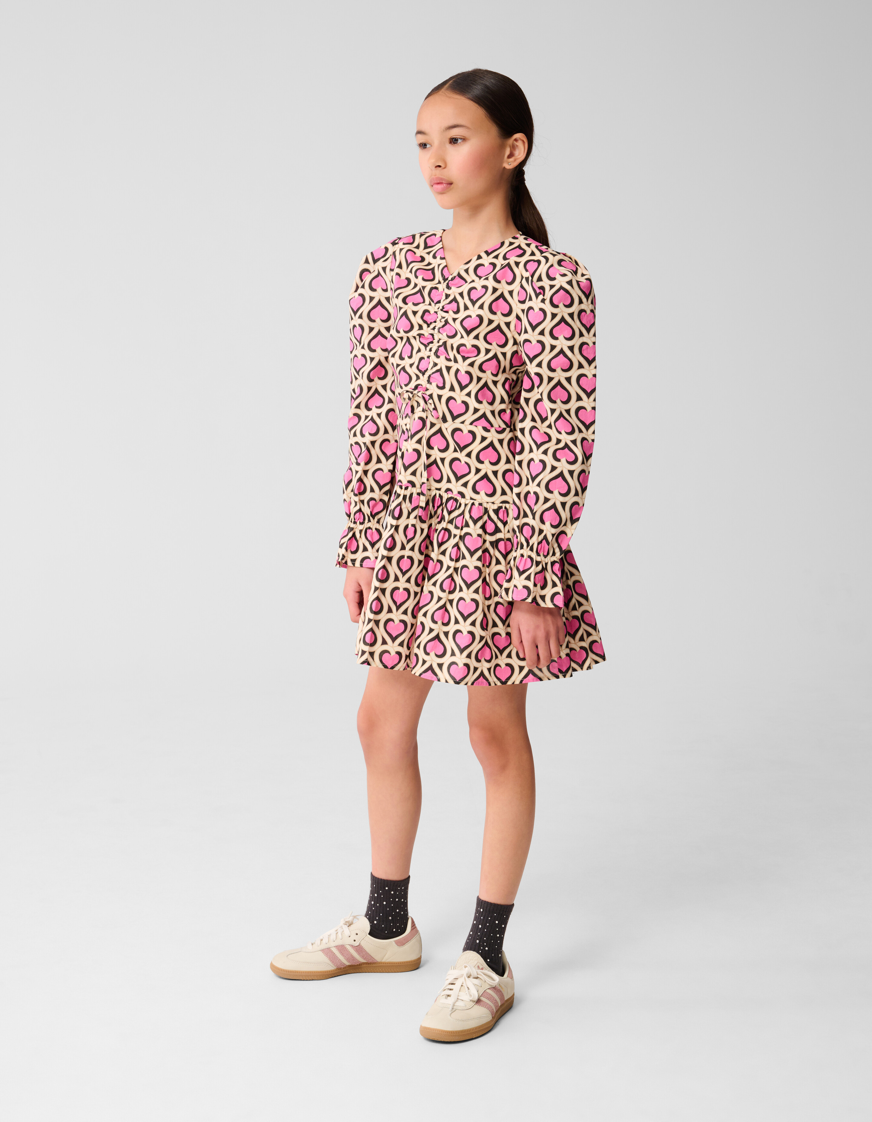 Heart Printed Jurk Roze SHOEBY GIRLS