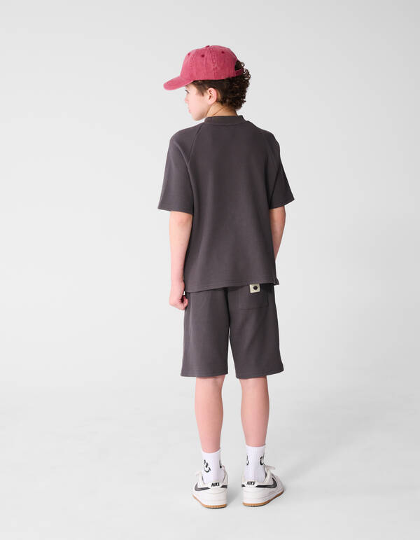 Waffle Structuur T-shirt Donkergrijs SHOEBY BOYS