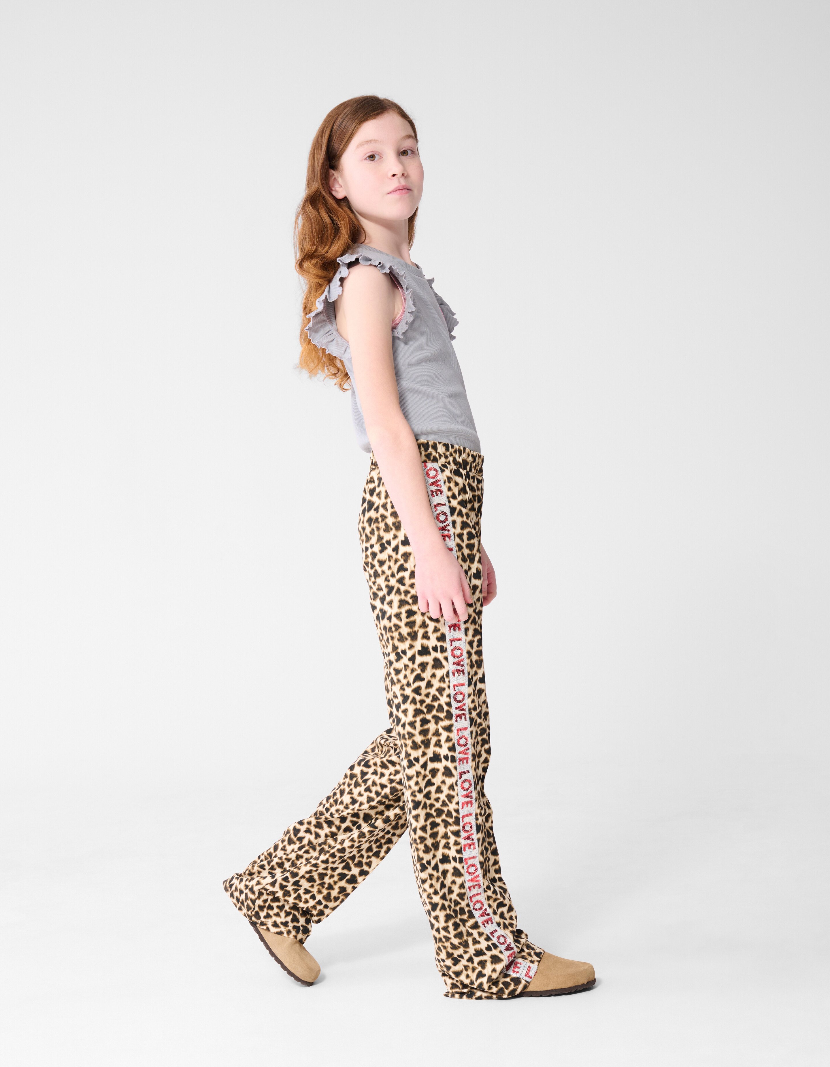 Leopard Heart Broek Lichtbruin SHOEBY GIRLS